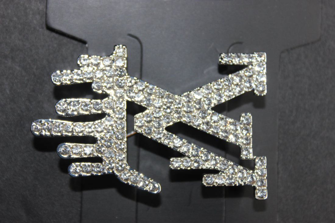 Rhinestone Silver Brooch Pin