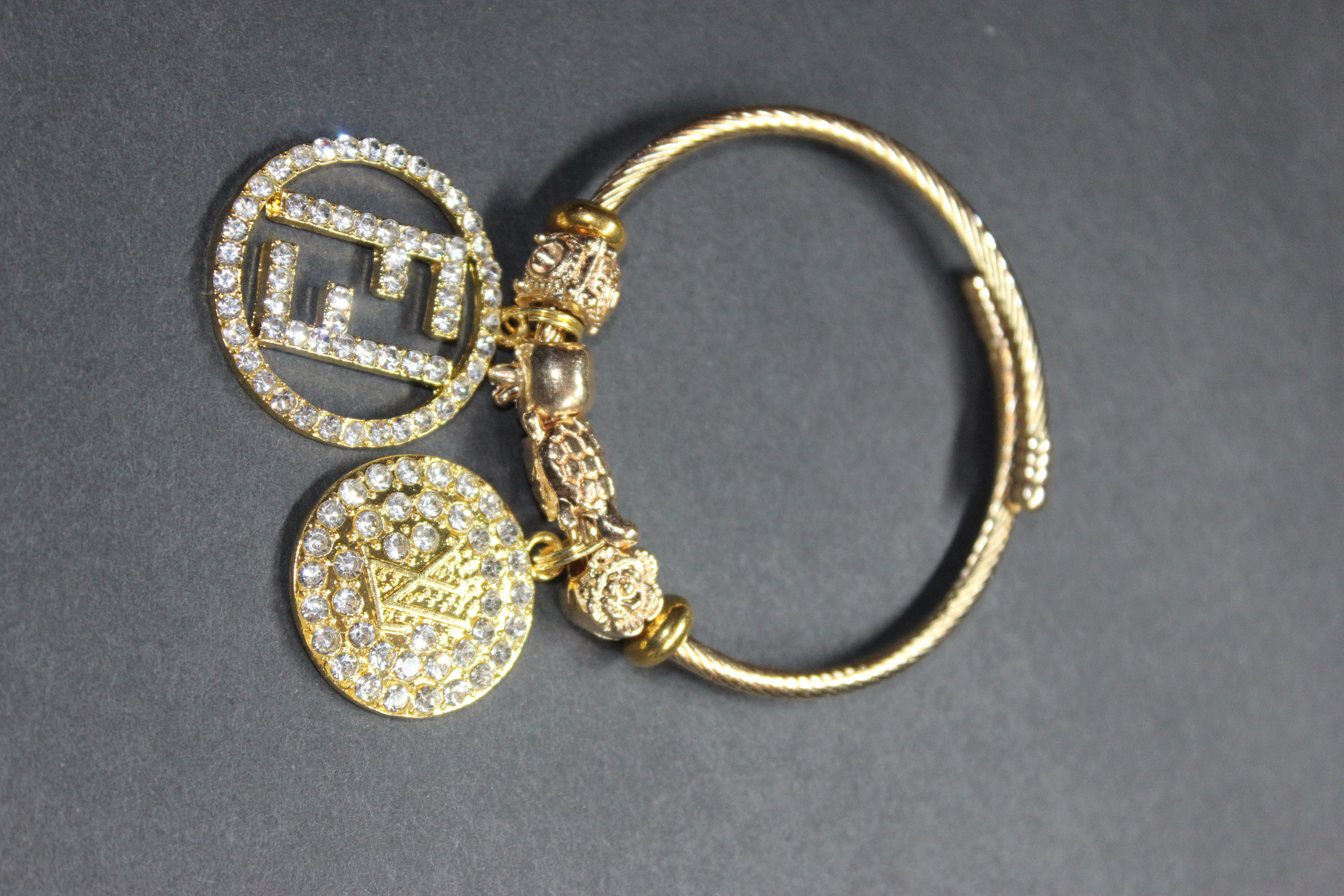 Gold Charm Bangle