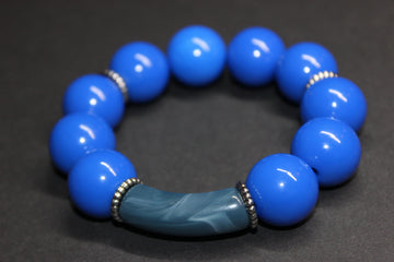 Shades Of Blue Large Beaded Bracelet