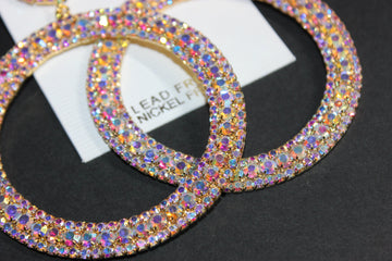 Iridescent Gold Hoop Earrings
