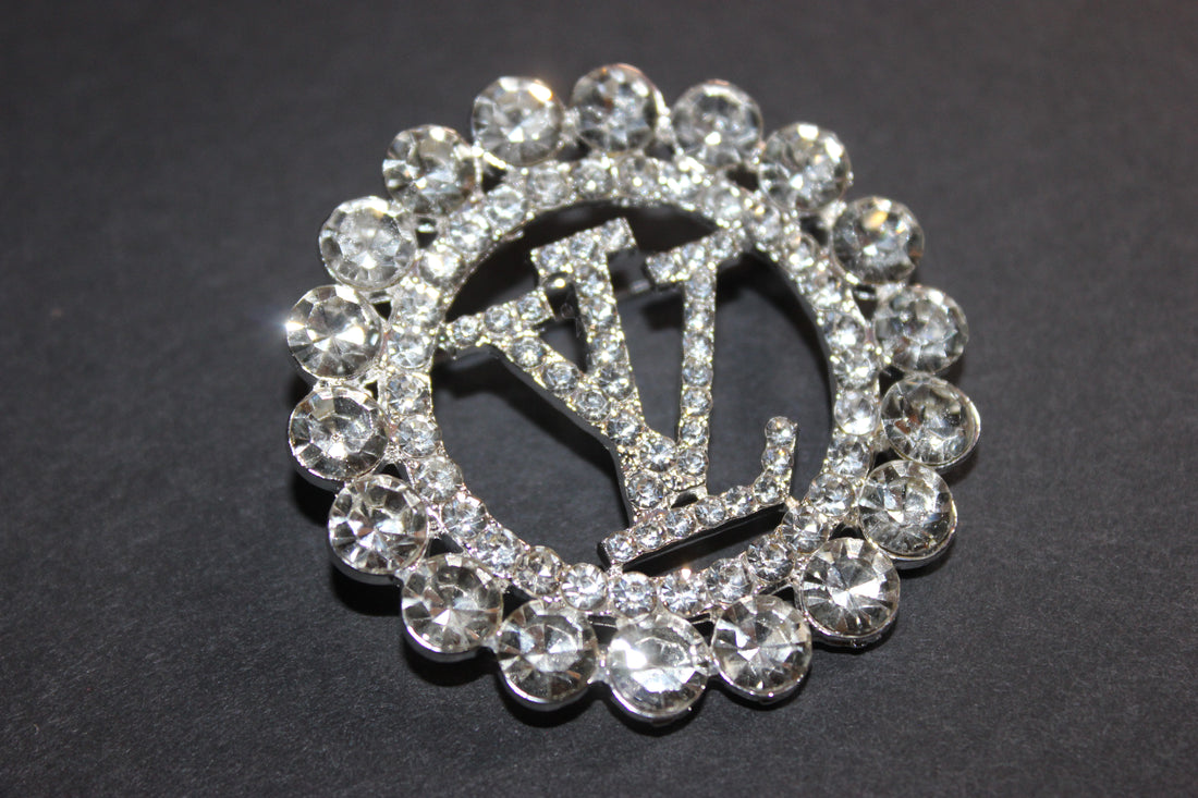 Silver Rhinestone Brooch Pin