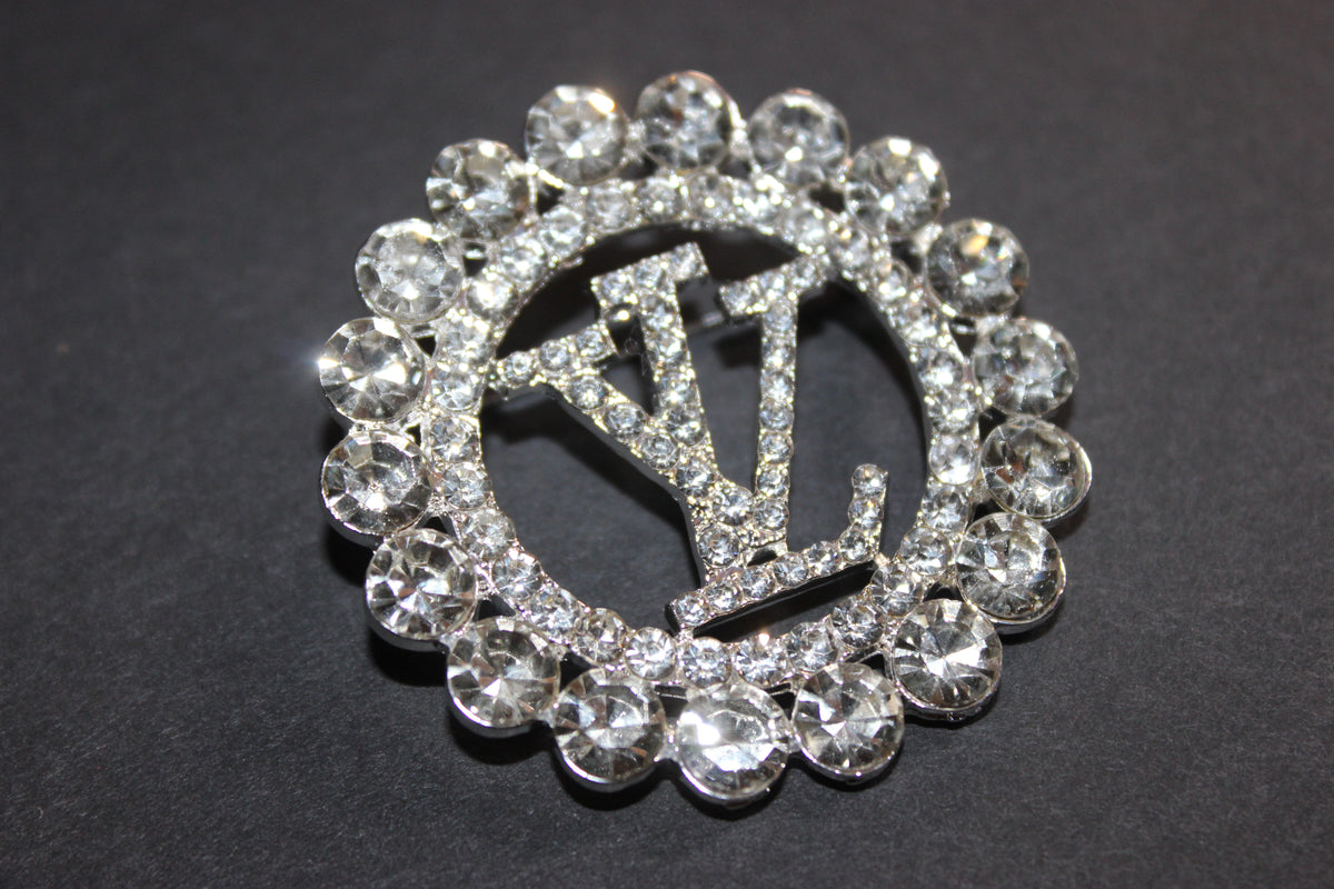 Silver Rhinestone Brooch Pin