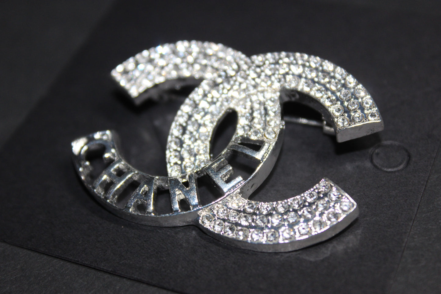 Silver Rhinestone Brooch Pin