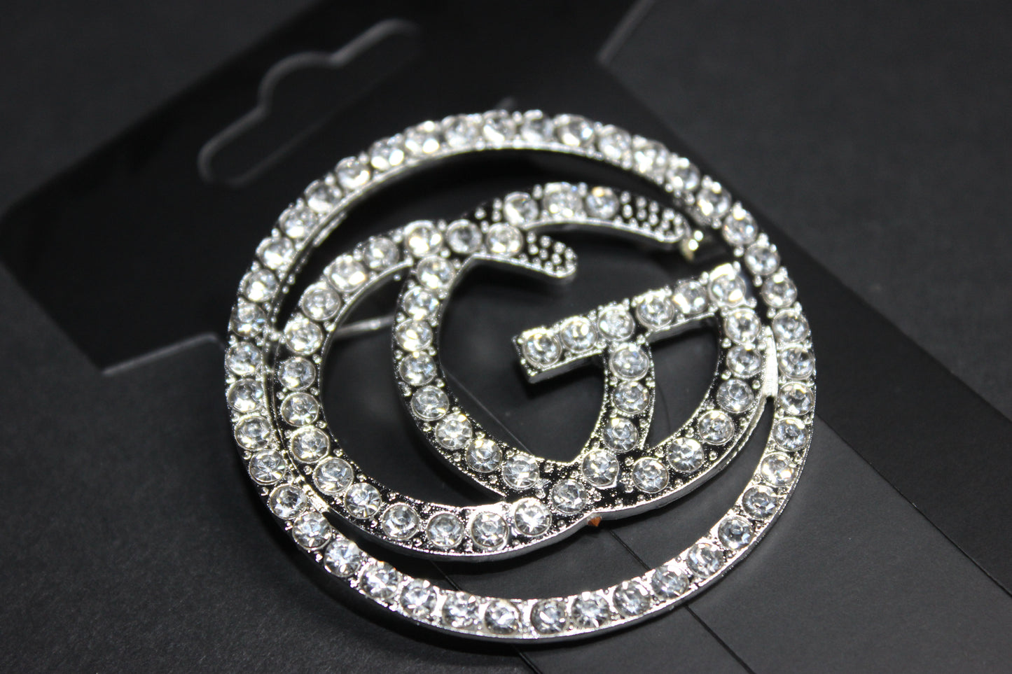 Silver Rhinestone Brooch Pin