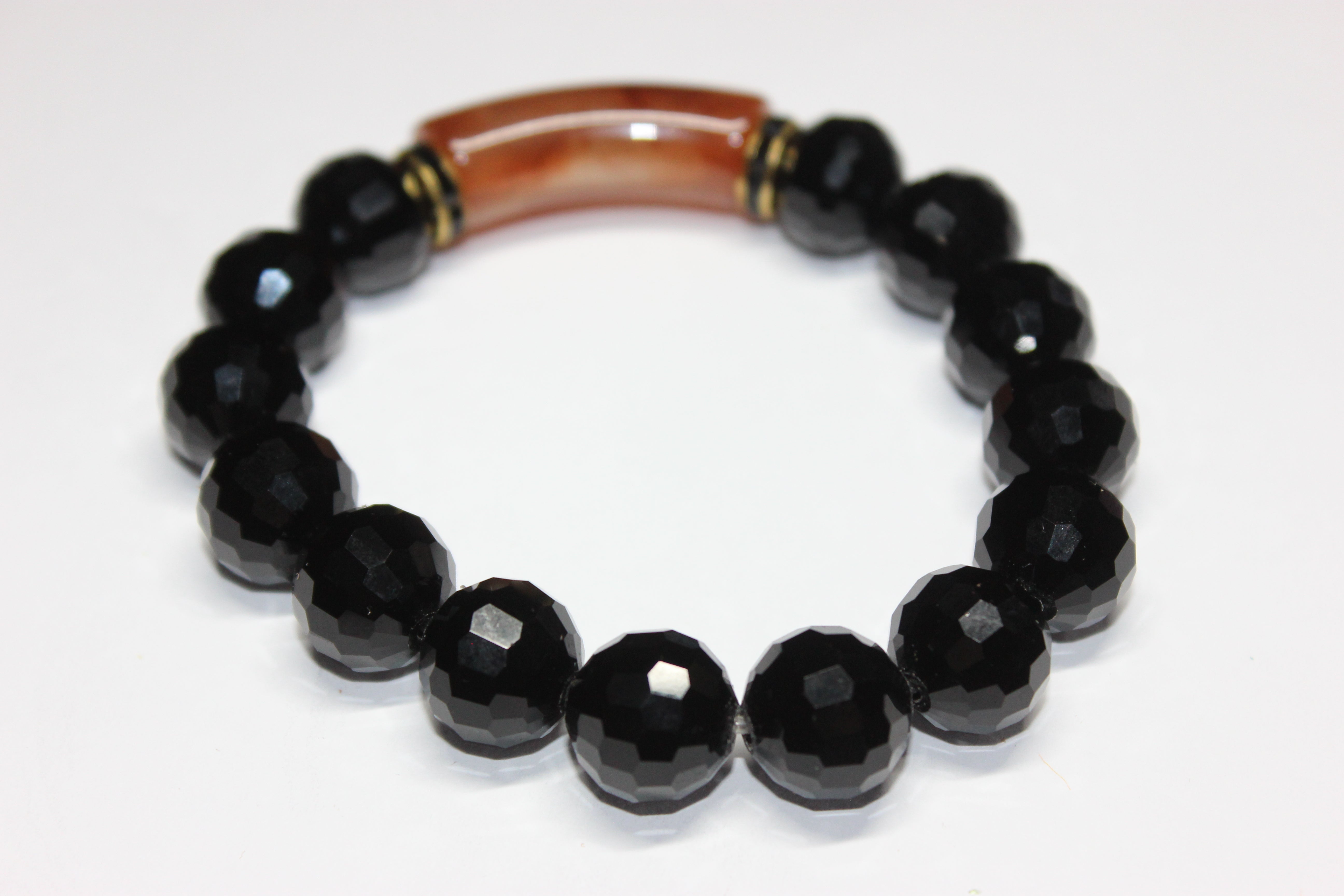 Black Ice Topaz & Gold Bracelet