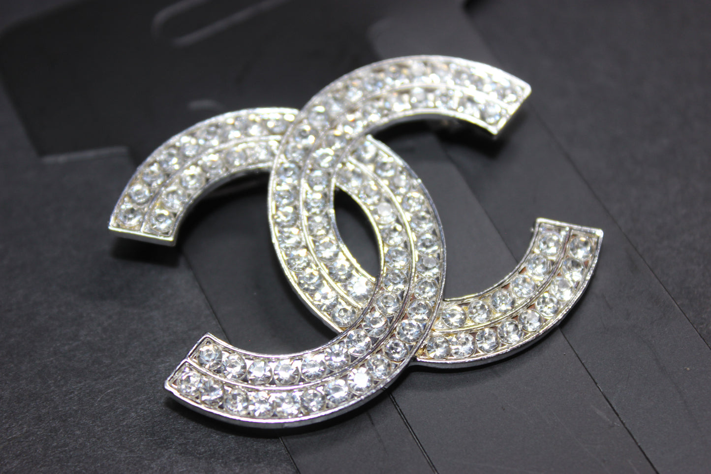 Silver Rhinestone Brooch Pin
