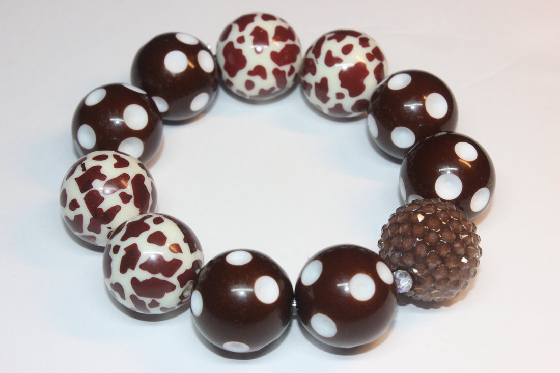 Shades Of Brown Large Beaded Bracelet