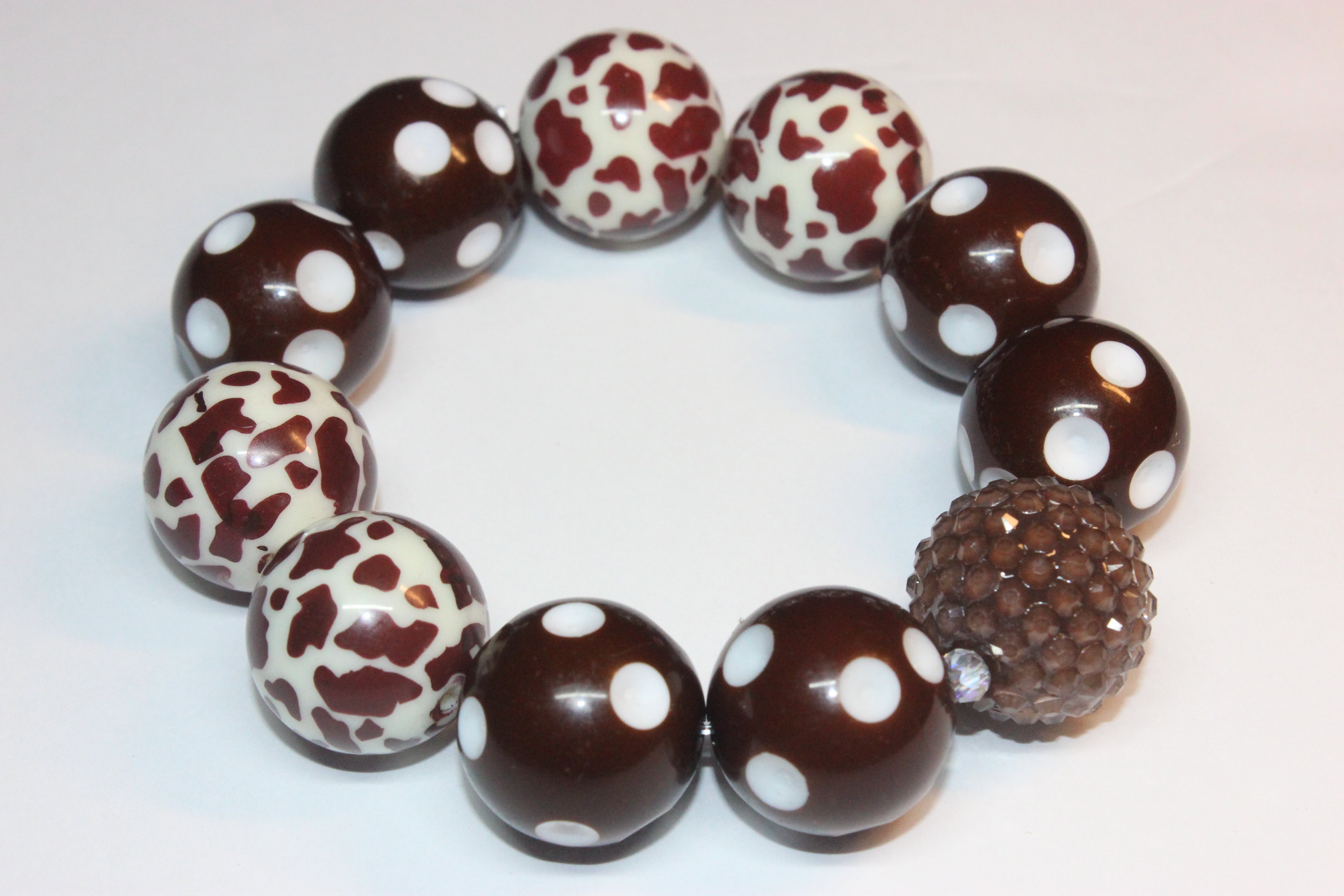 Shades Of Brown Large Beaded Bracelet