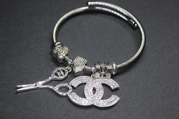 Anesidora Silver Charm Bangle Bracelet