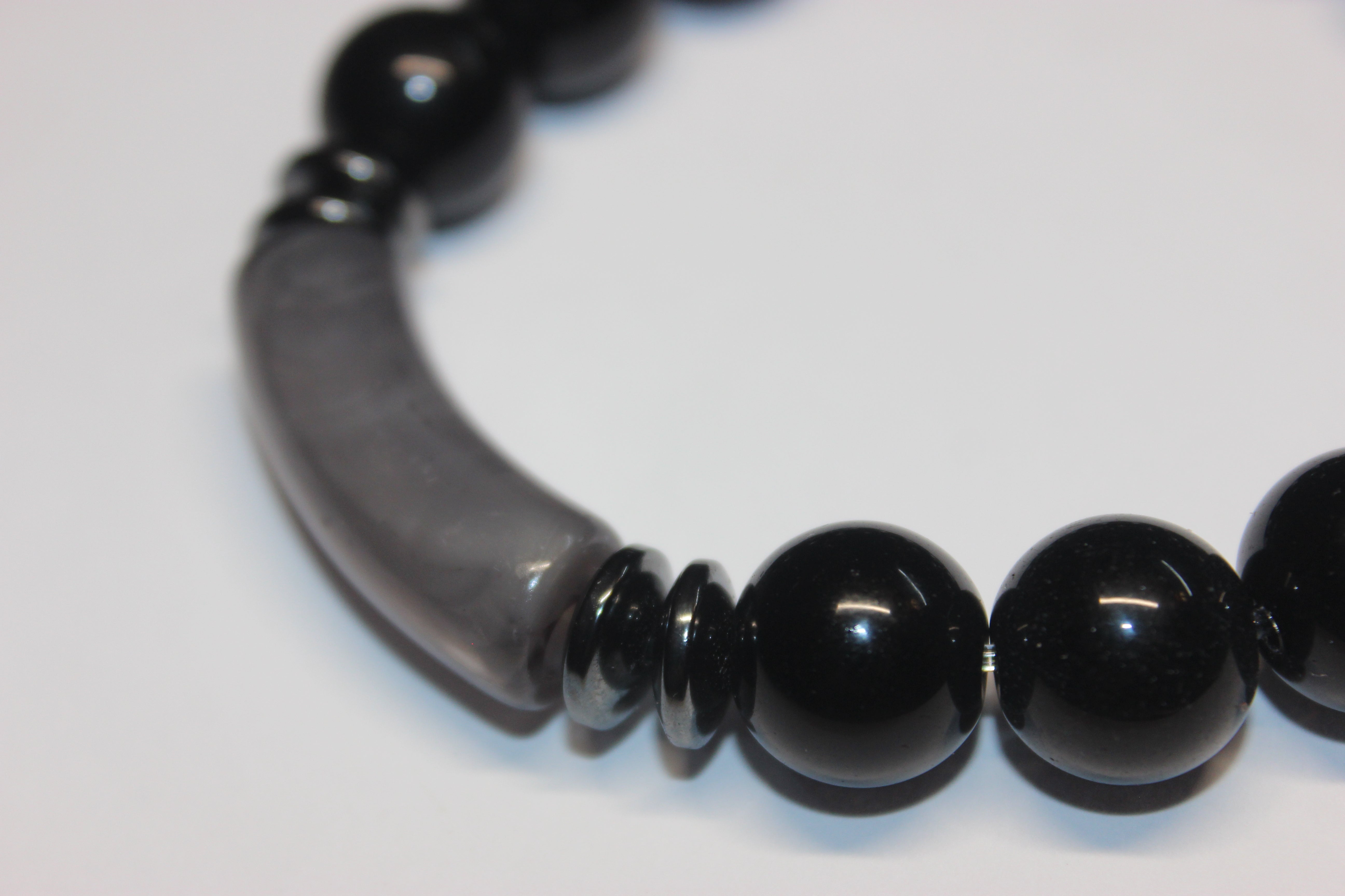 Black & Grey Beaded Bracelet