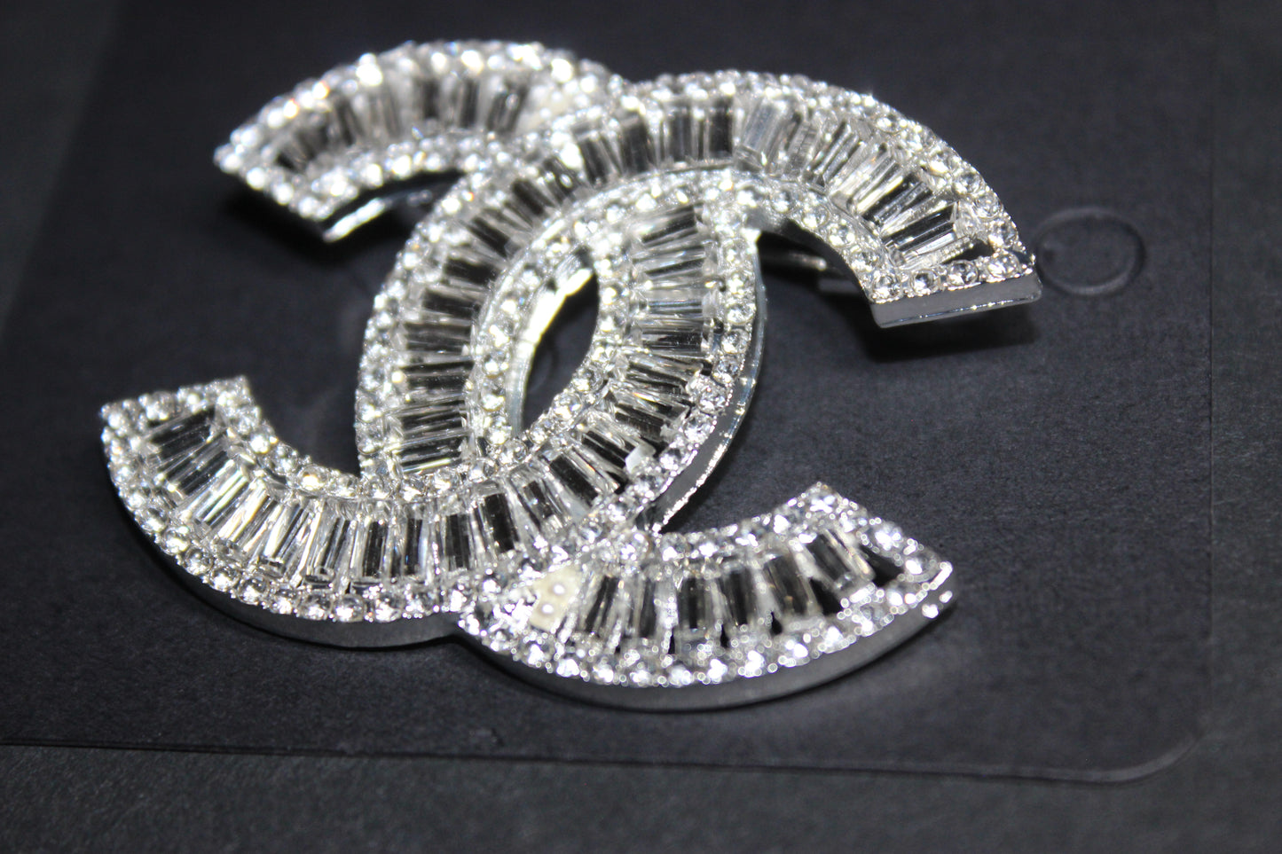 Silver Rhinestone Brooch Pin