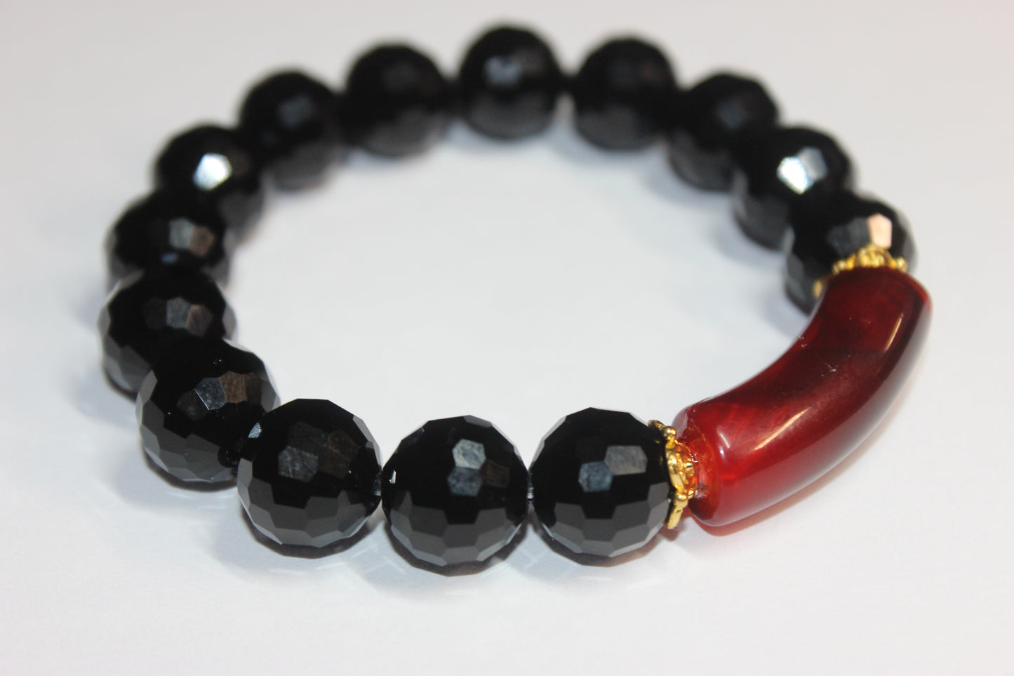 Black/Burgundy/Gold Black Ice Bracelet