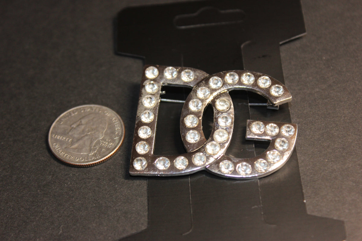 Silver & Rhinestone Brooch Pin