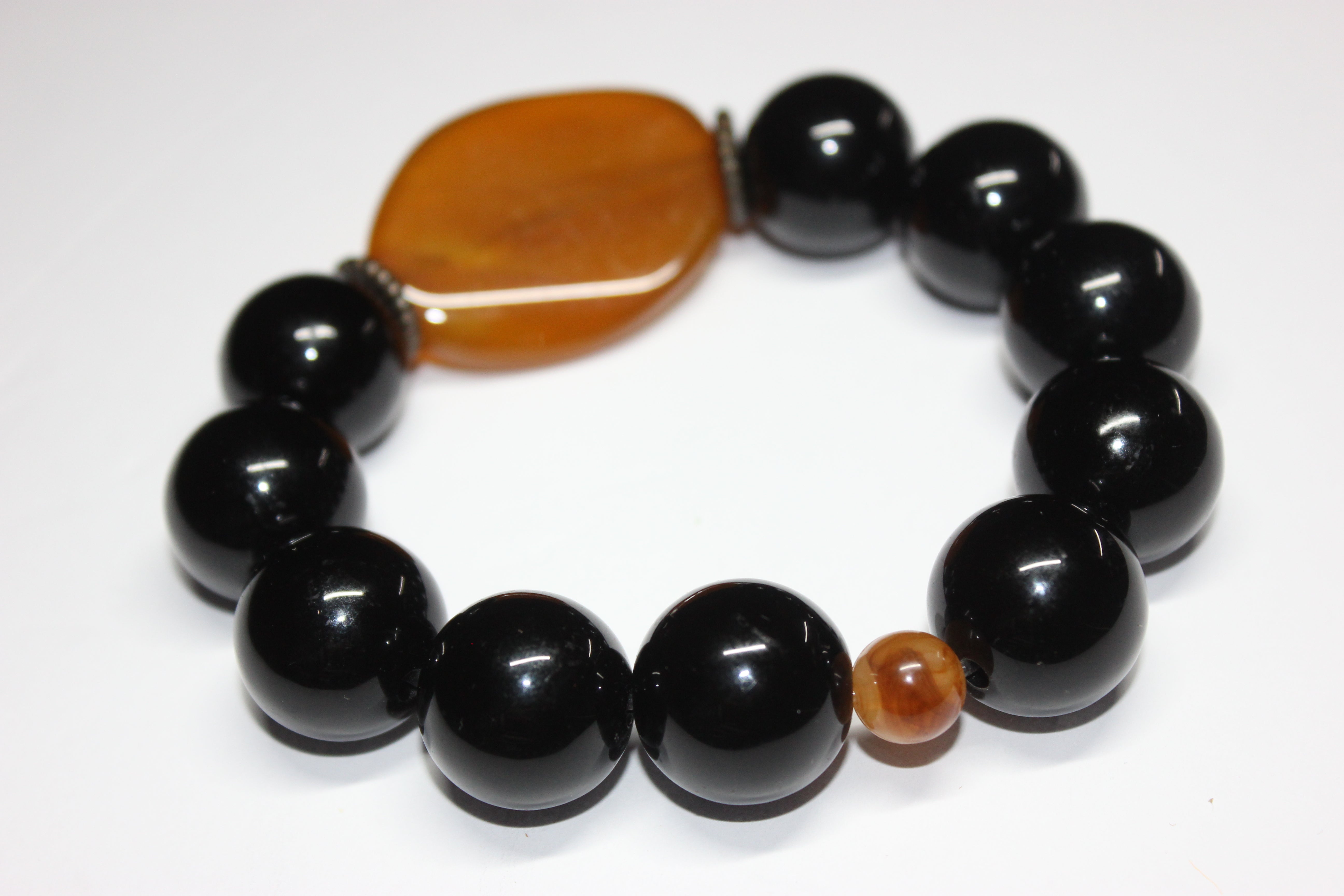 Black & Brown Large Beaded Bracelet