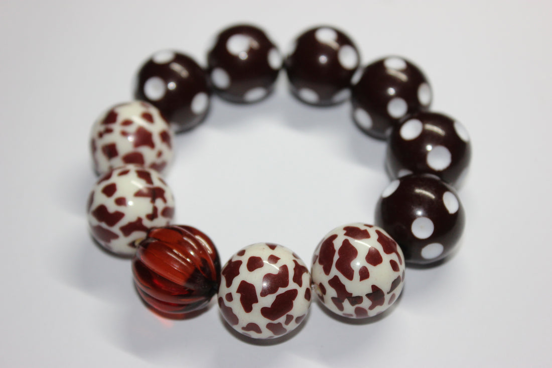 Shades Of Brown Large Beaded Bracelet