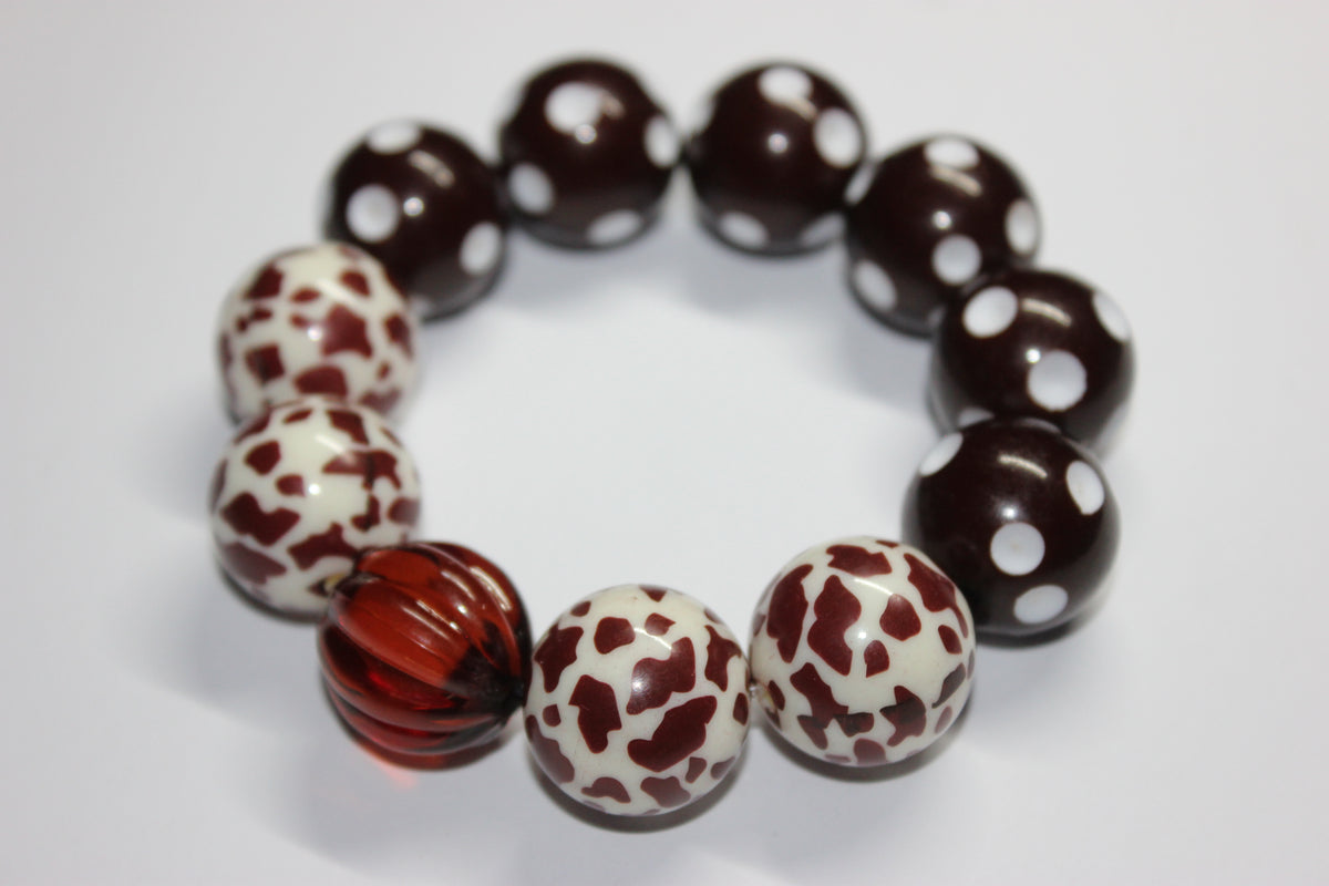 Shades Of Brown Large Beaded Bracelet