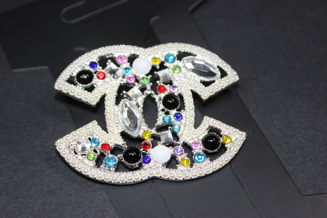 Colorful Pearl & Silver Brooch Pin