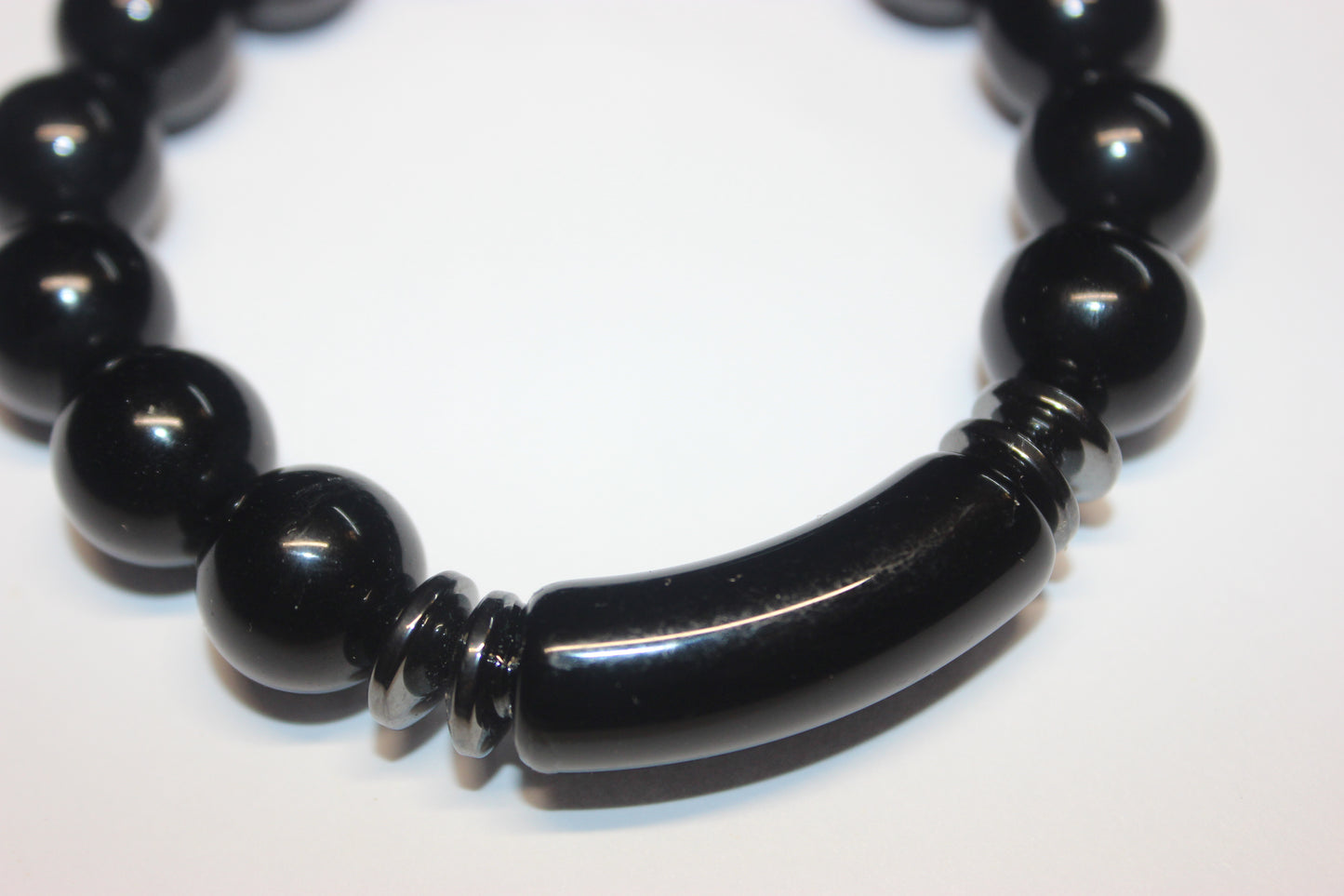 Black Beaded Bracelet