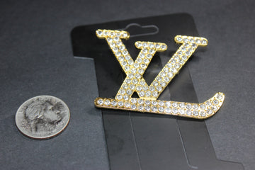Gold Rhinestone Brooch Pin