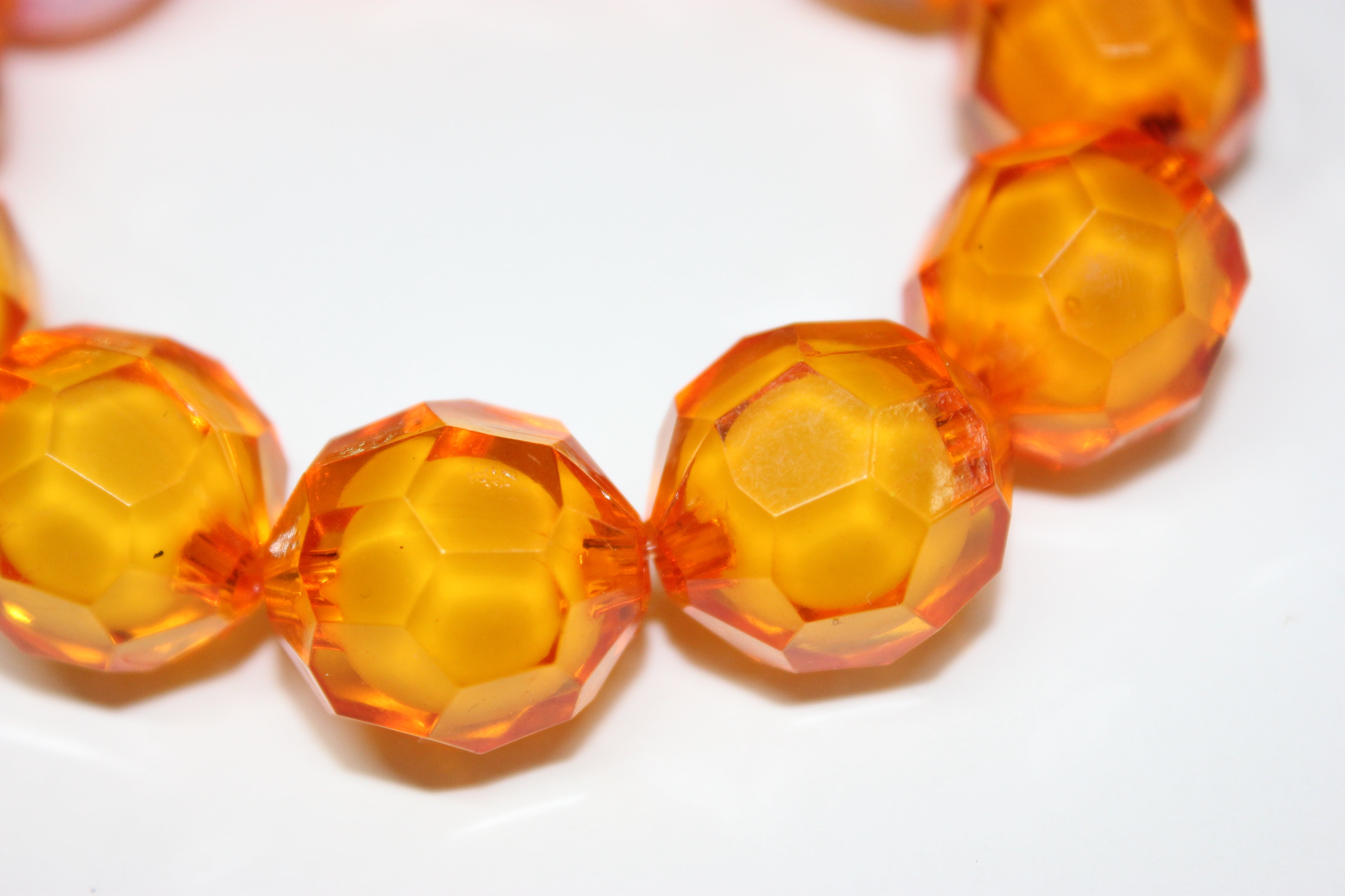 Shades Of Orange Large Faceted Beaded Bracelet