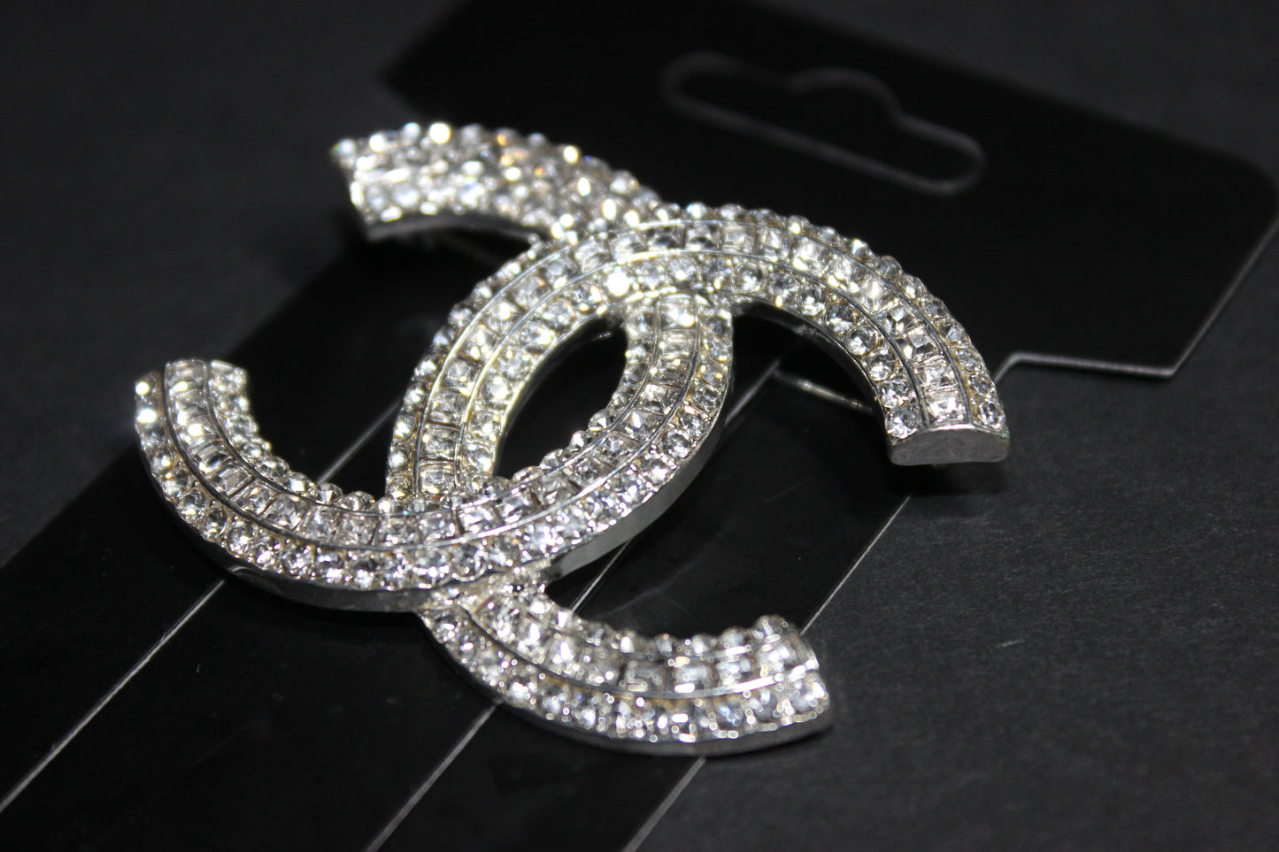 Silver Rhinestone Brooch Pin