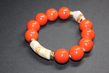 Shades Of Orange & Beige w/ Gold Swiss Collection Bracelet