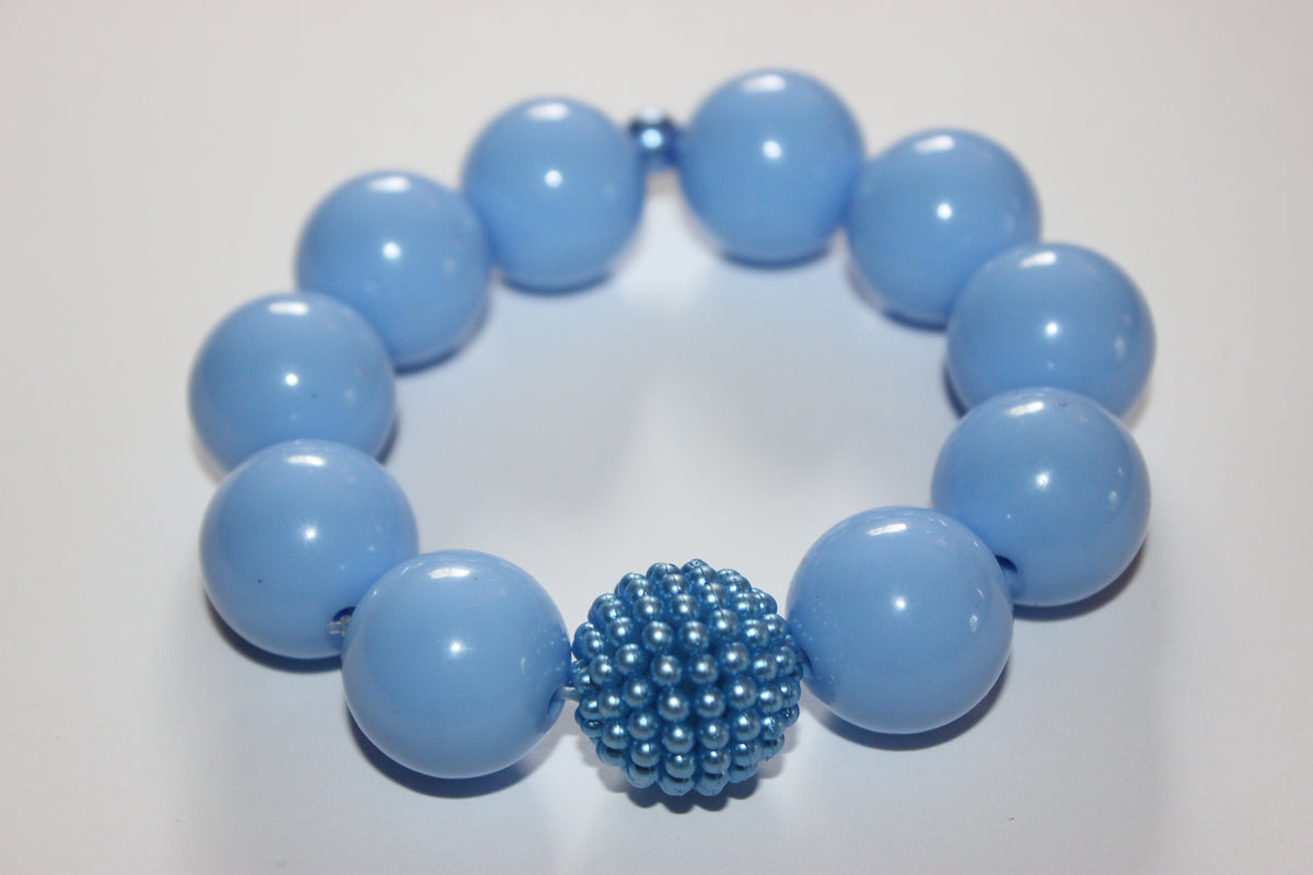 Large Light Blue Beaded Bracelet
