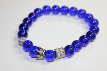 Blue & Silver Beaded Bracelet
