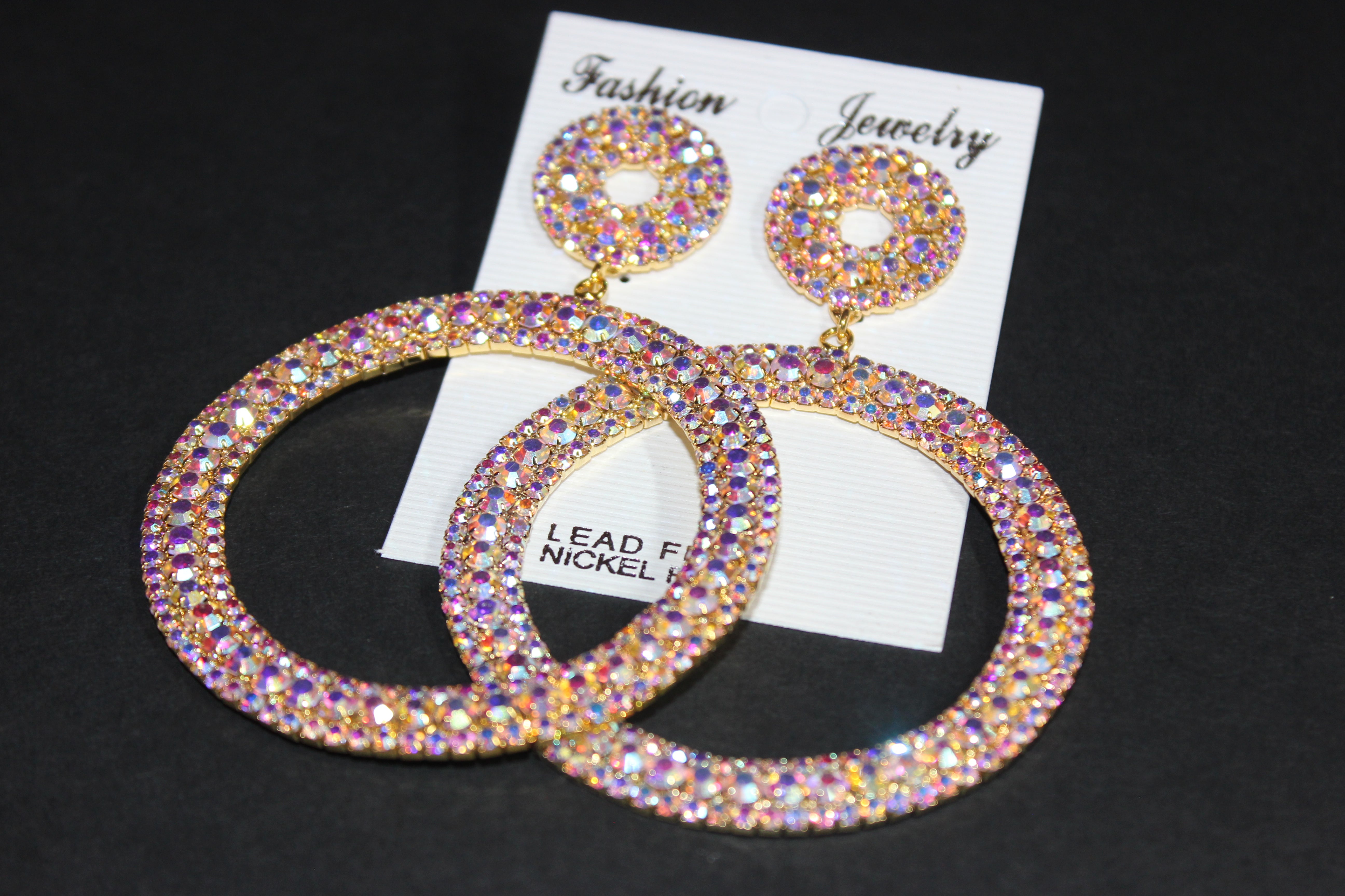 Iridescent Gold Hoop Earrings