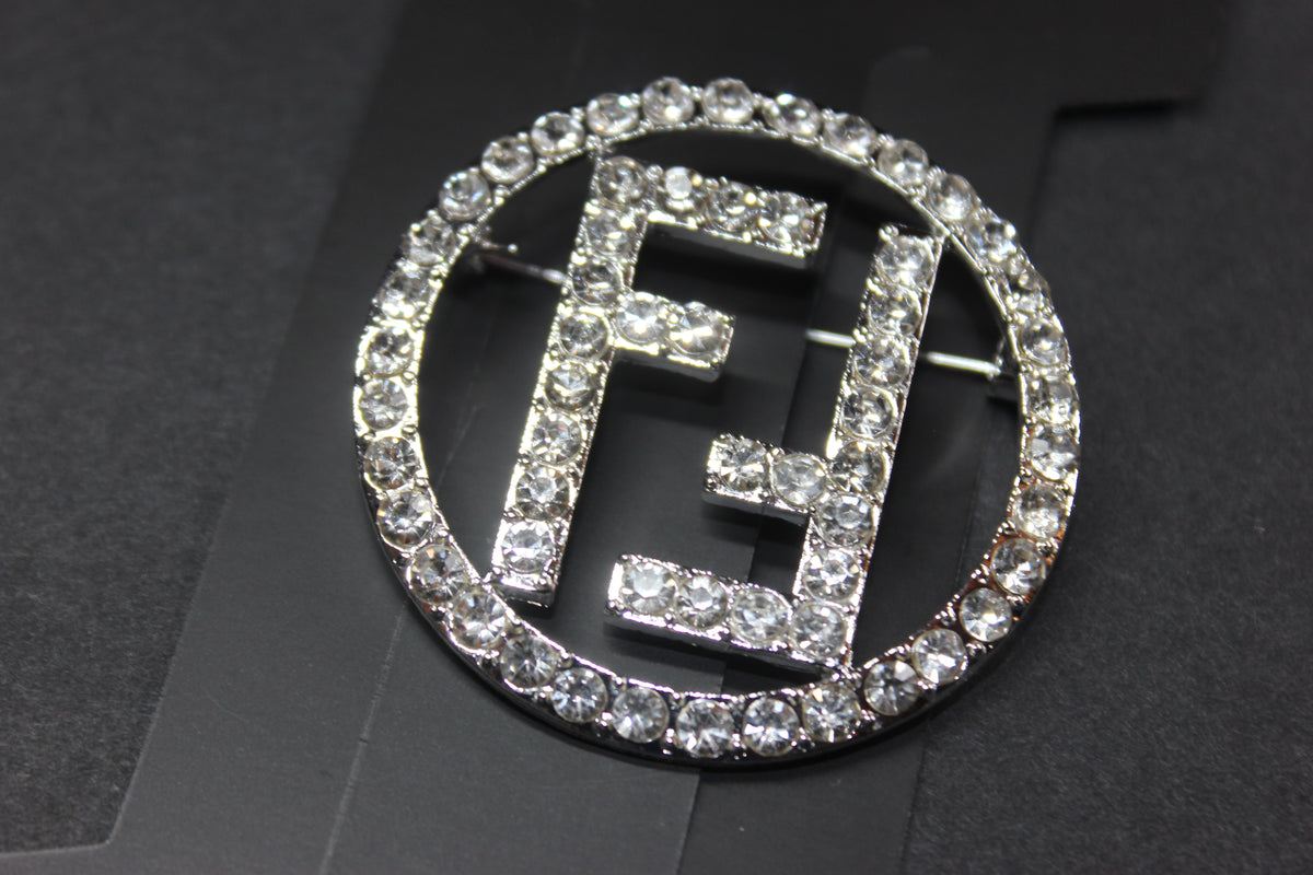 Silver Rhinestone Brooch Pin
