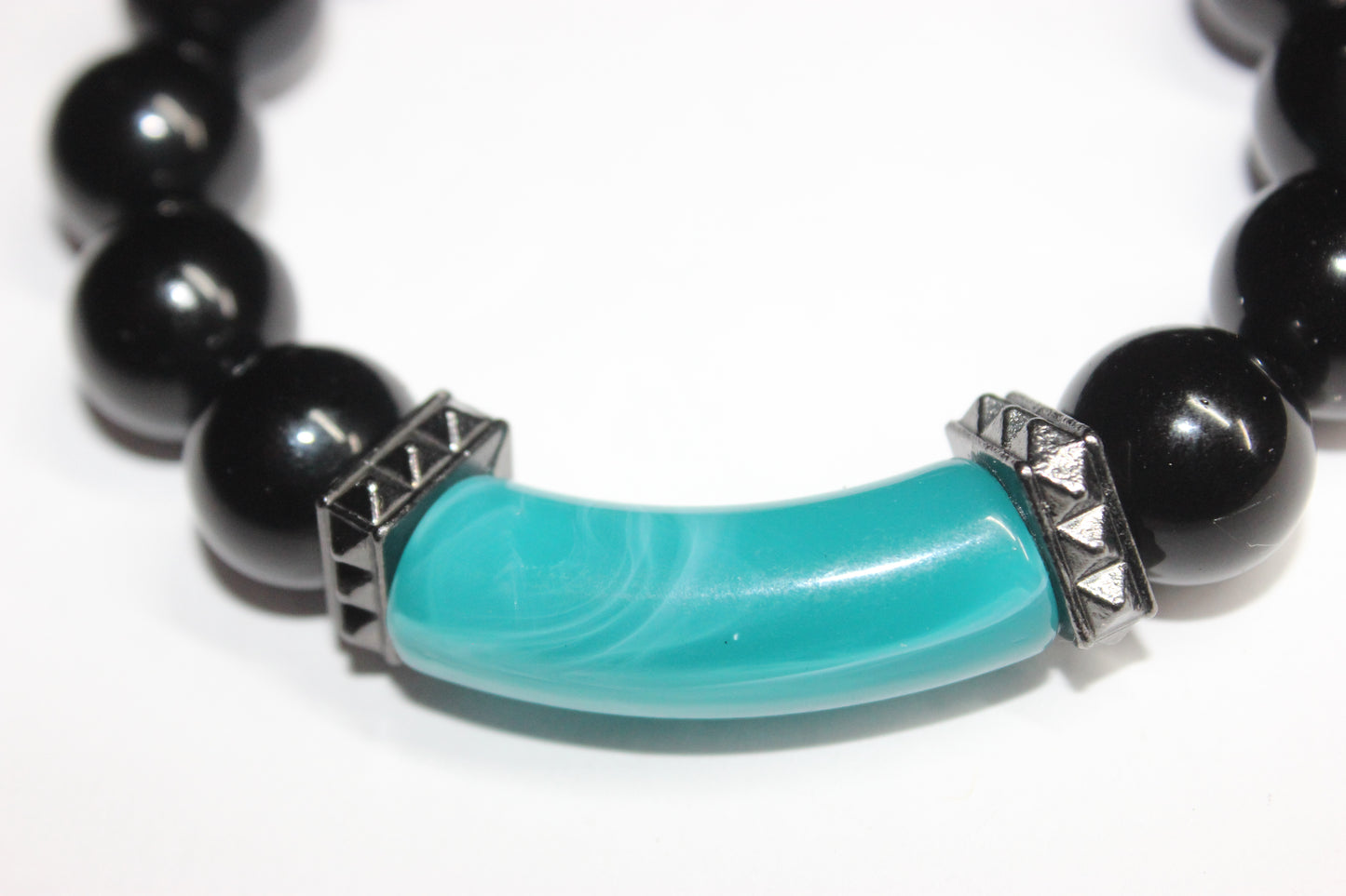 Black & Turquoise Beaded Bracelet