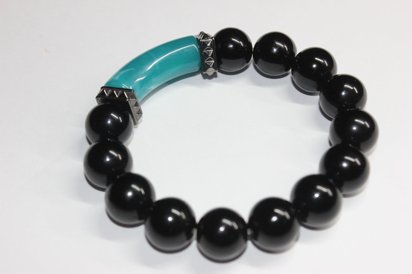 Black & Turquoise Beaded Bracelet