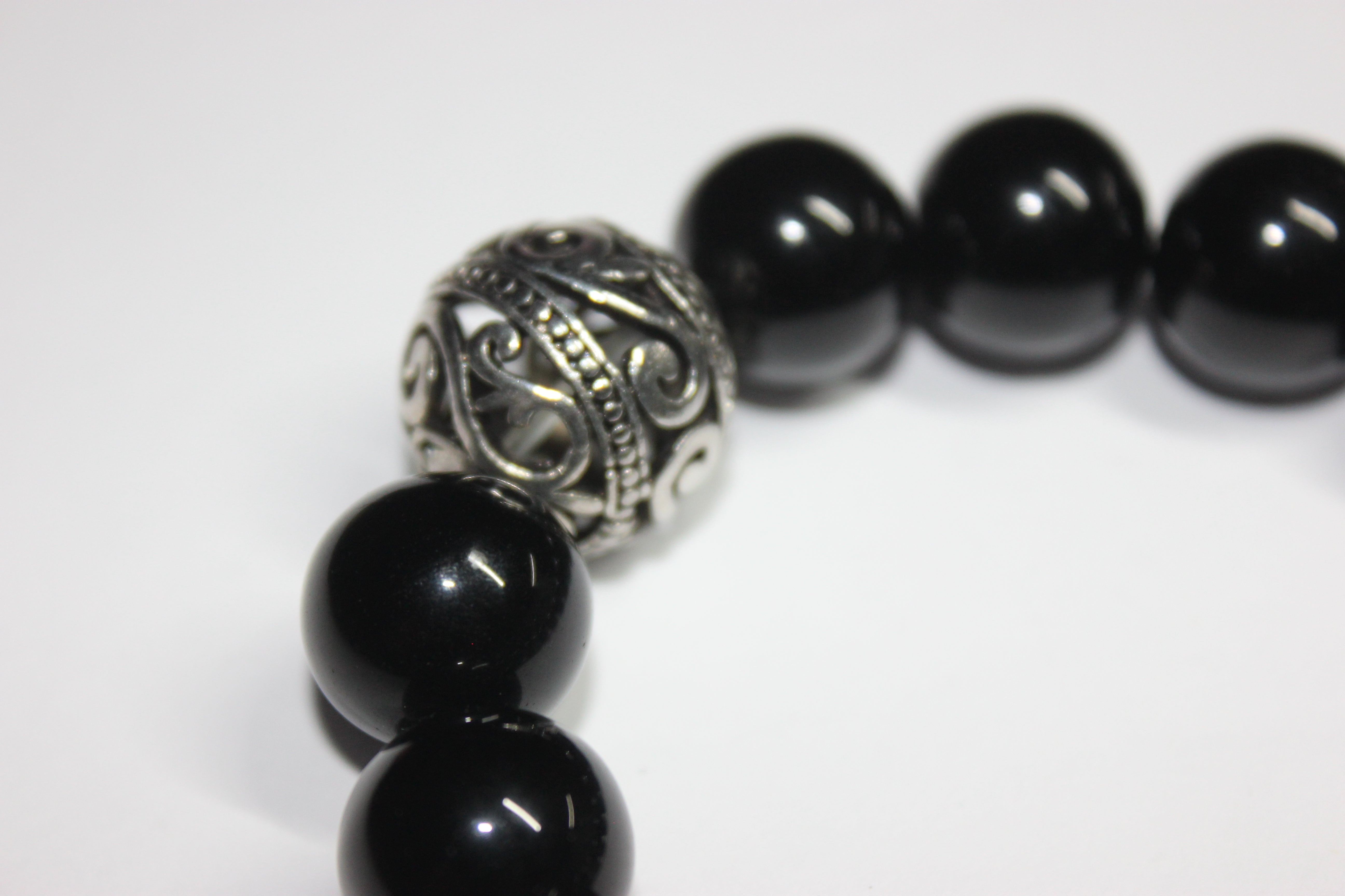 Black & Silver Beaded Bracelet