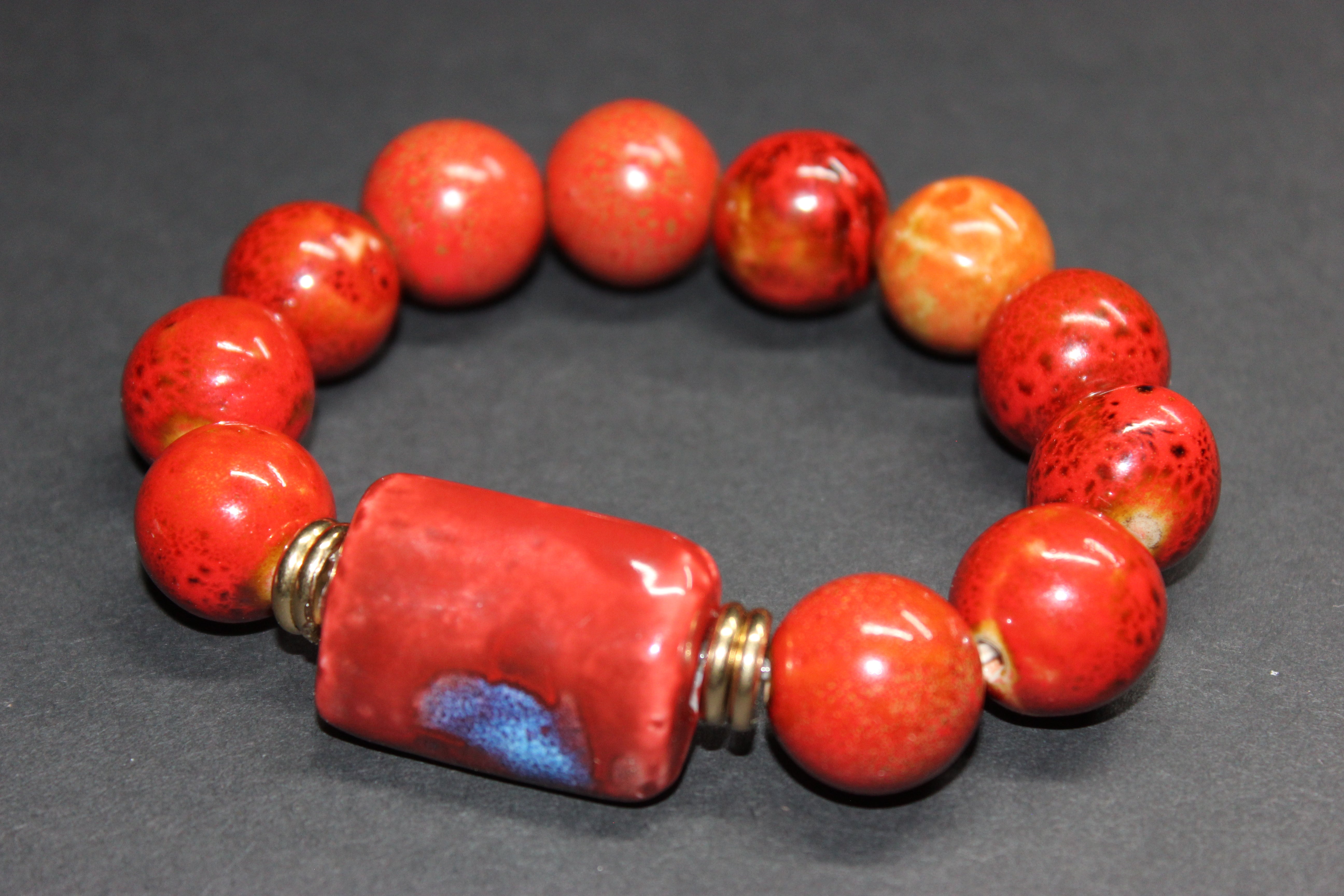 Shades Of Orange Gold & Blue Swiss Collection Bracelet