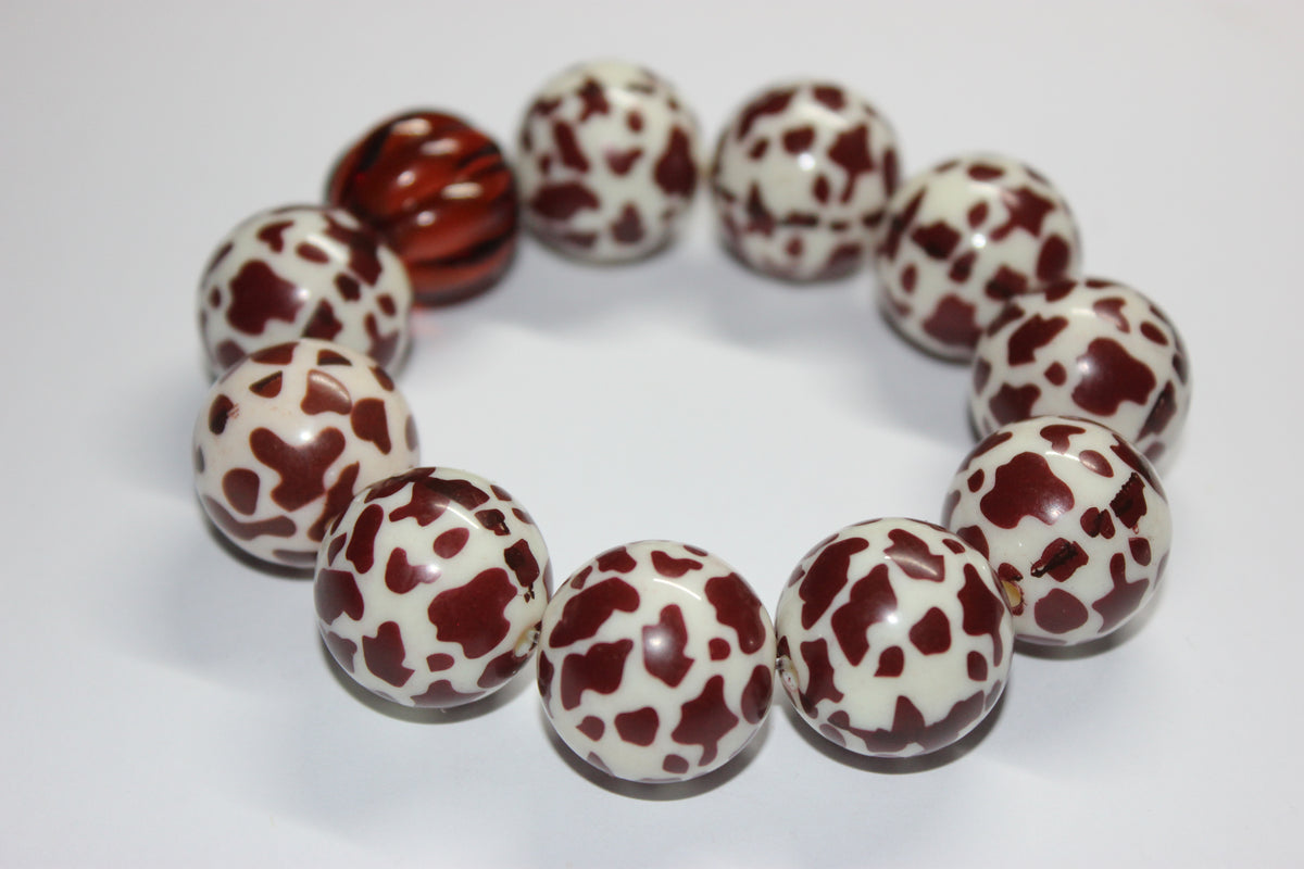 Shades Of Beige & Brown Large Beaded Bracelet