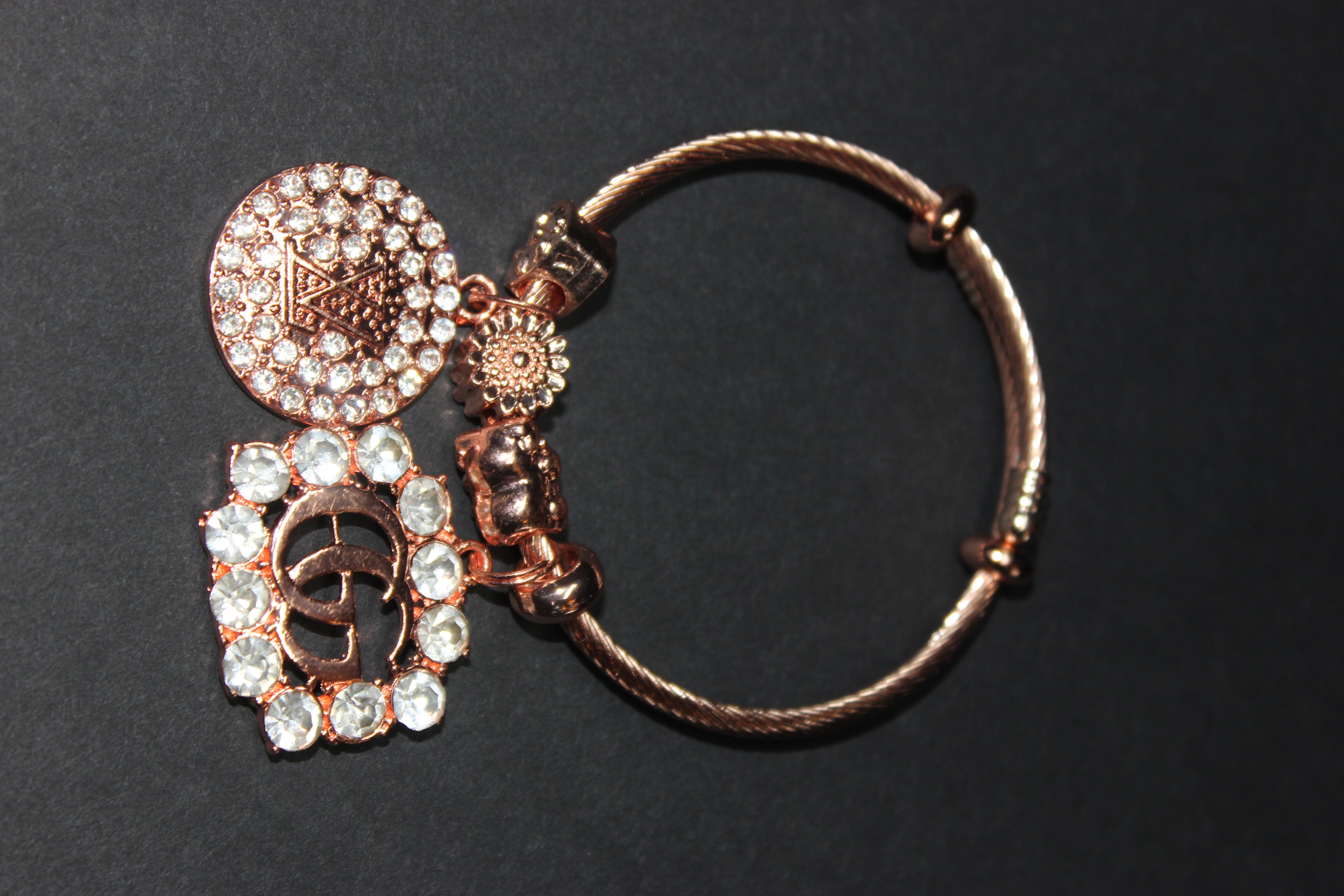 Rose Gold Charm Bangle