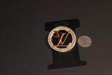 Gold & Rhinestone Brooch Pin