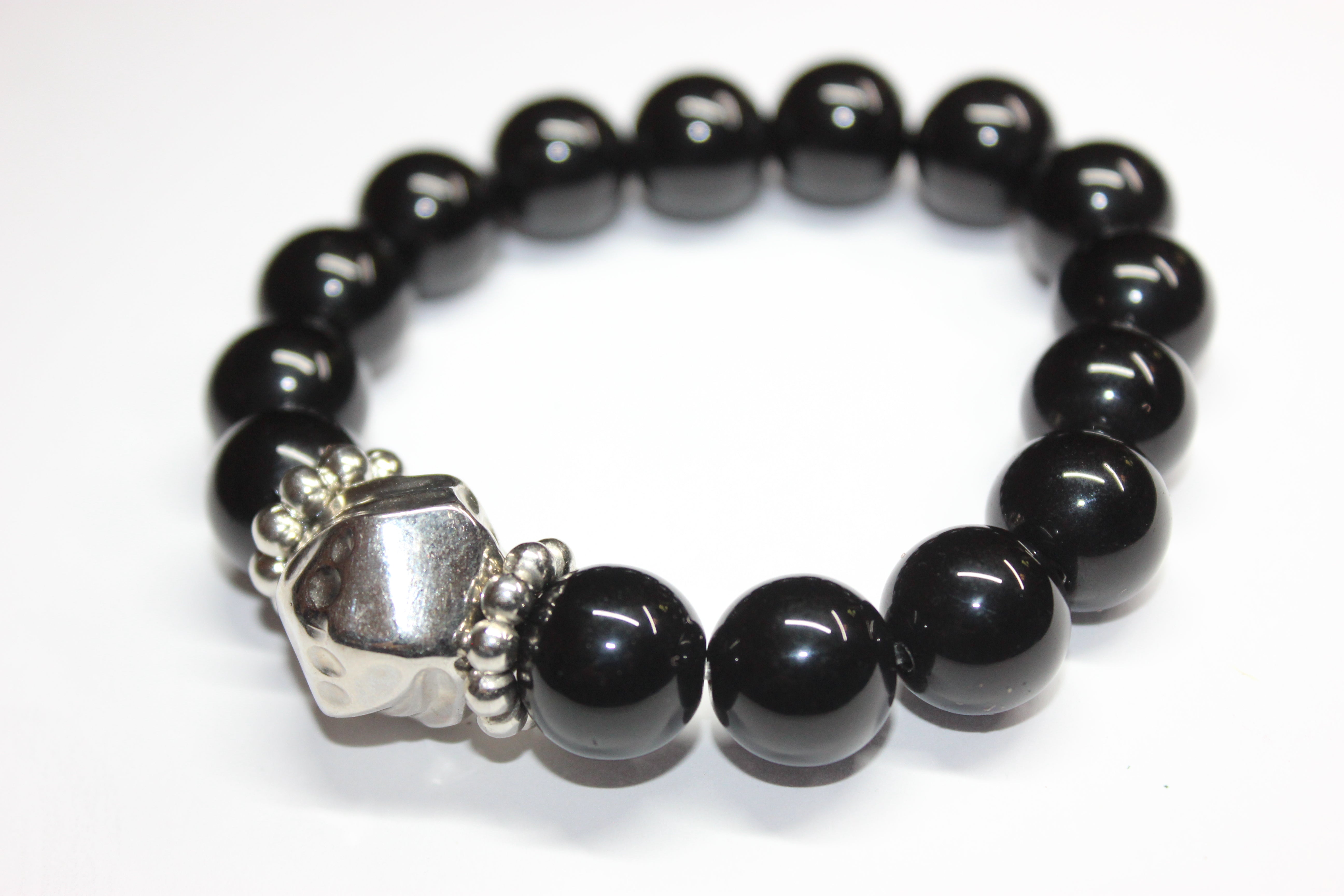 Black & Silver Beaded Bracelet