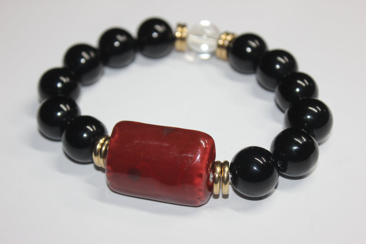 Shadi Beaded Bracelet with Gold