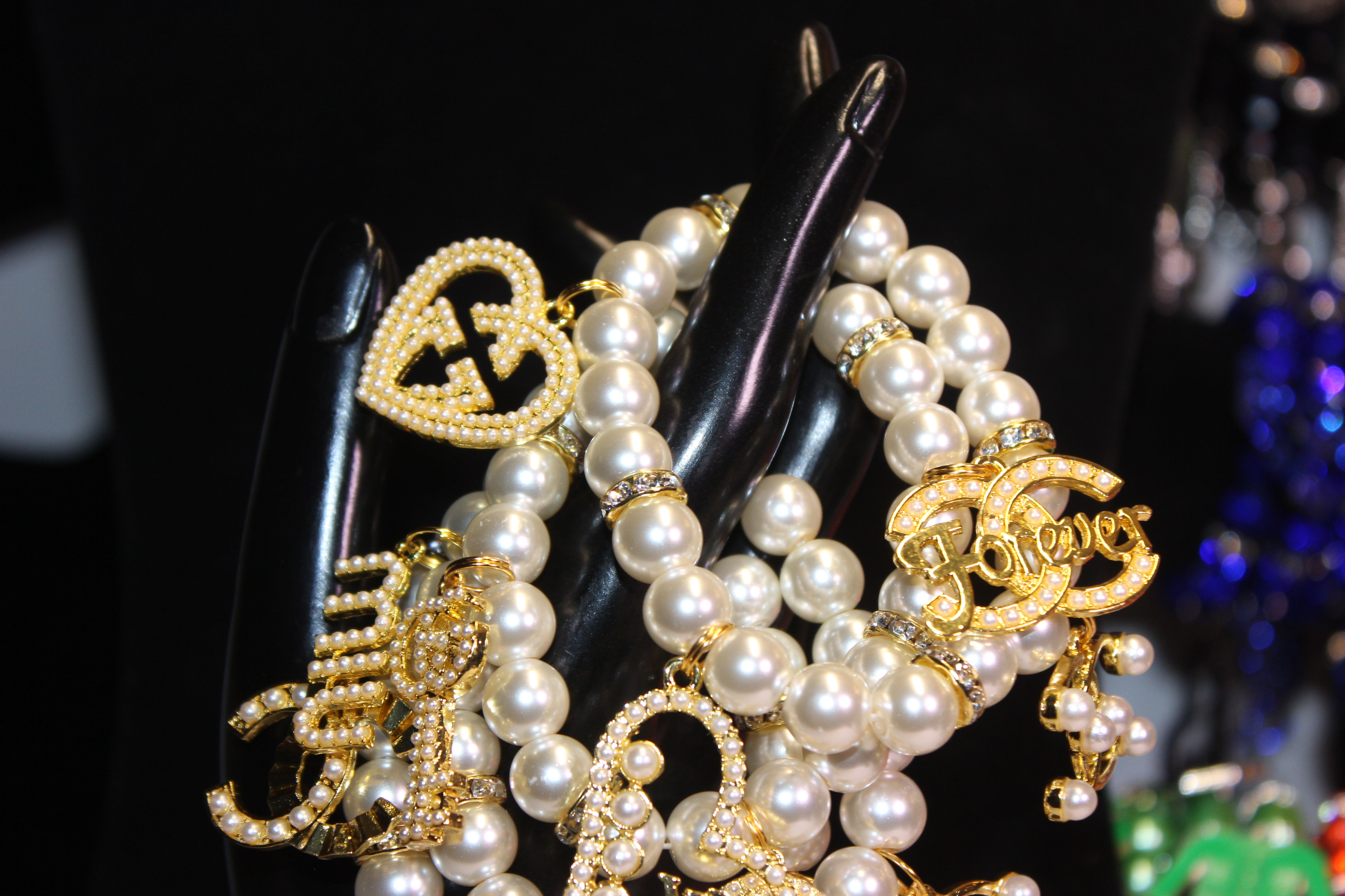 4 Piece Pearl & Gold Luxury Charm Bracelet Set