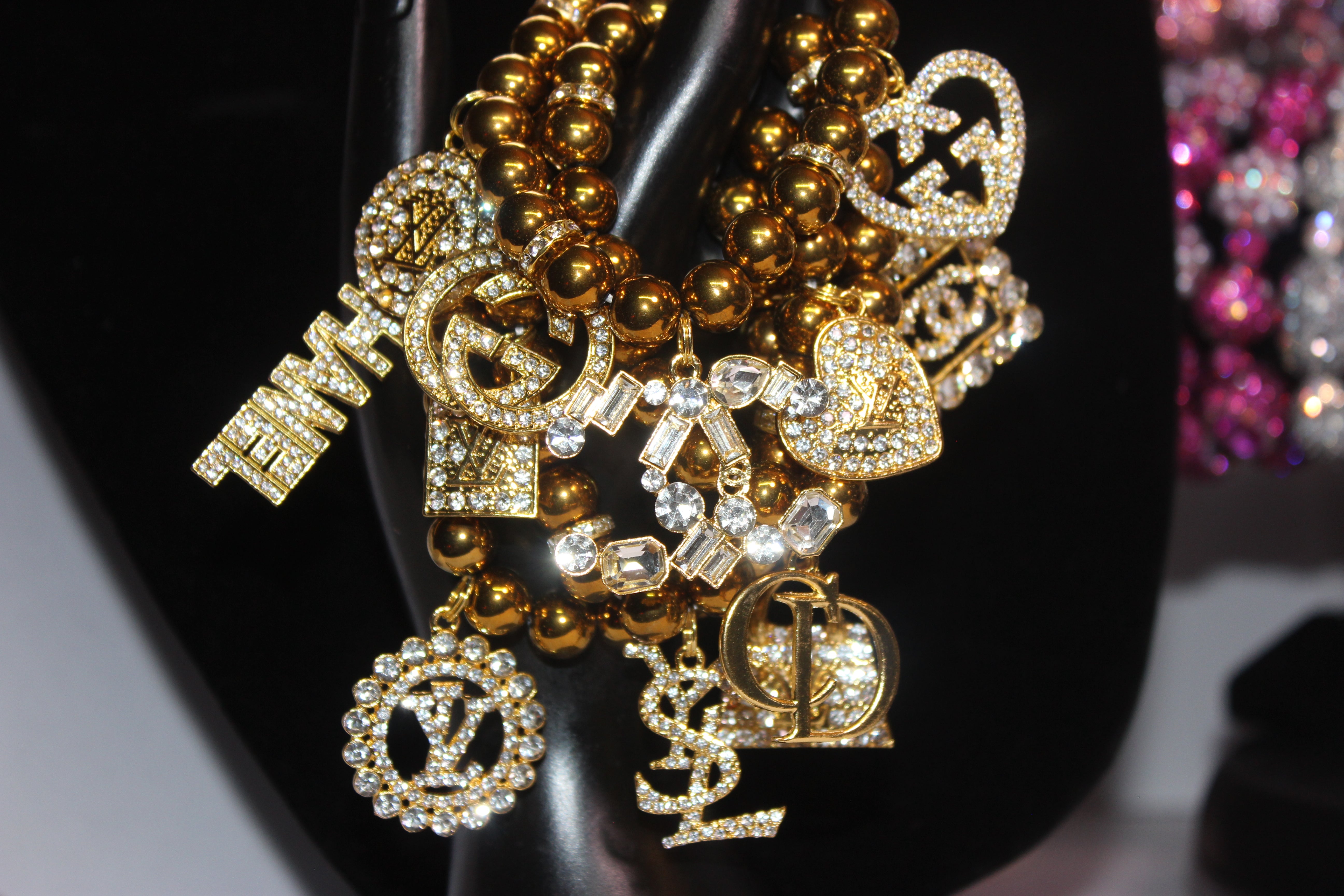 Gold 4 Piece Charm Bracelet Set