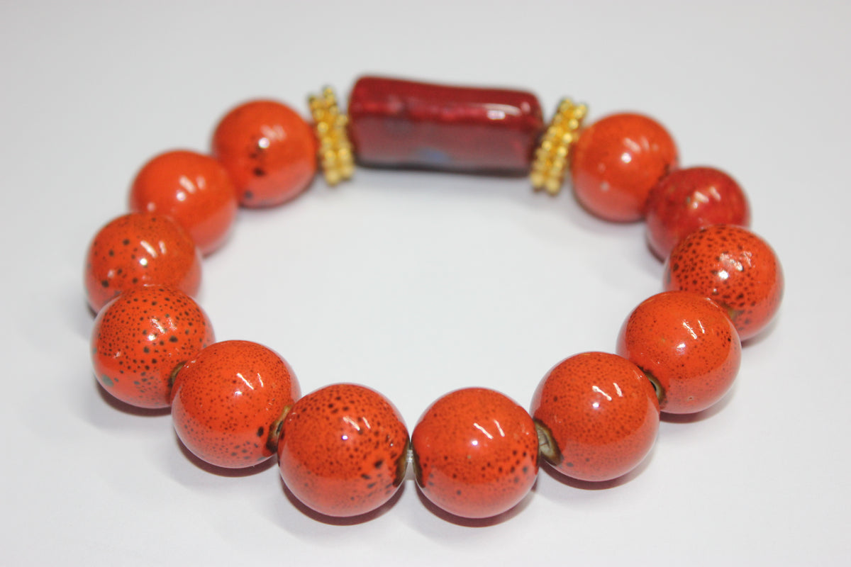 Shades Of Orange & Gold Volarè Bracelet