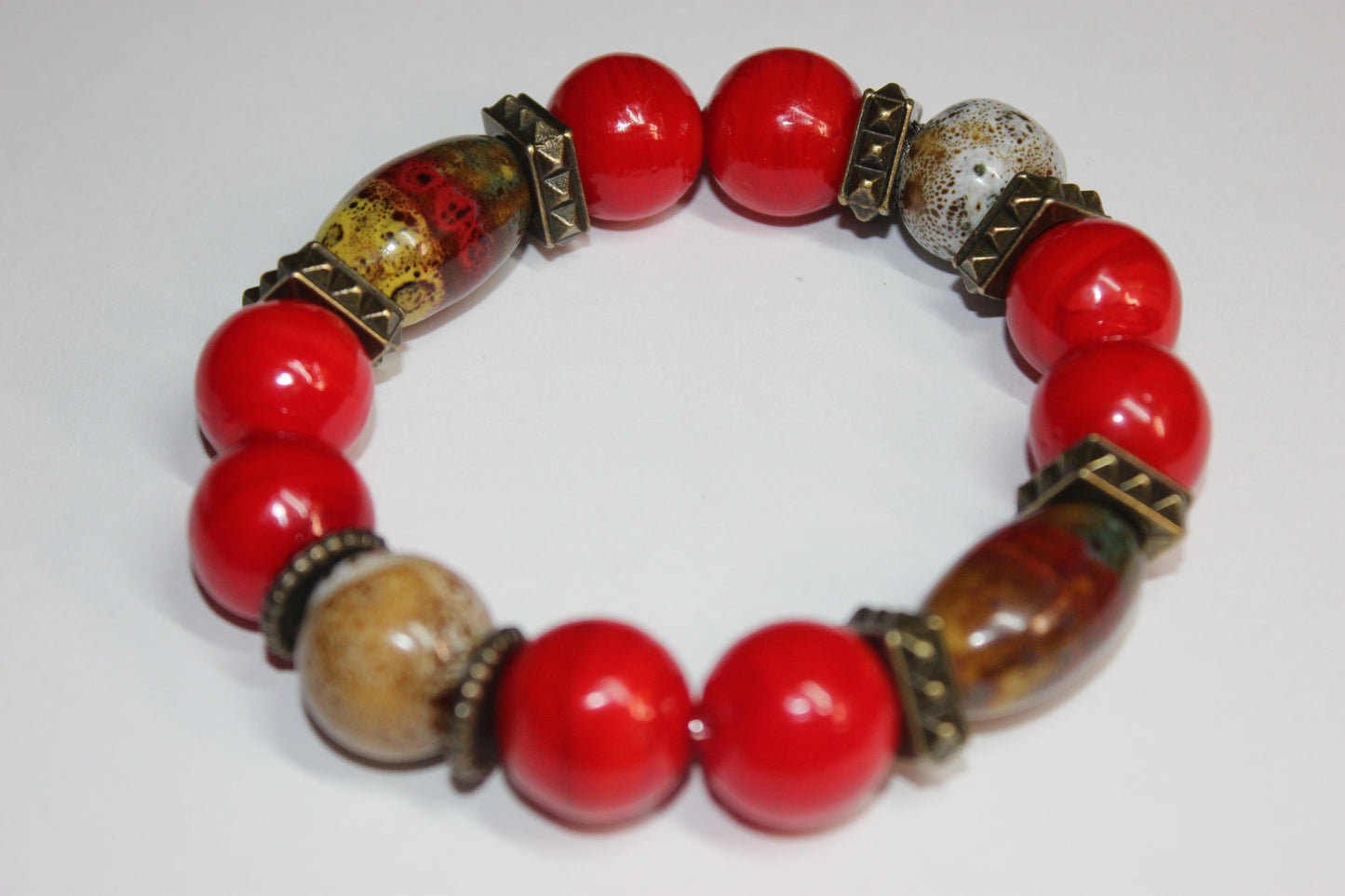 Men’s Multicolored Ceramic Beaded Bracelet