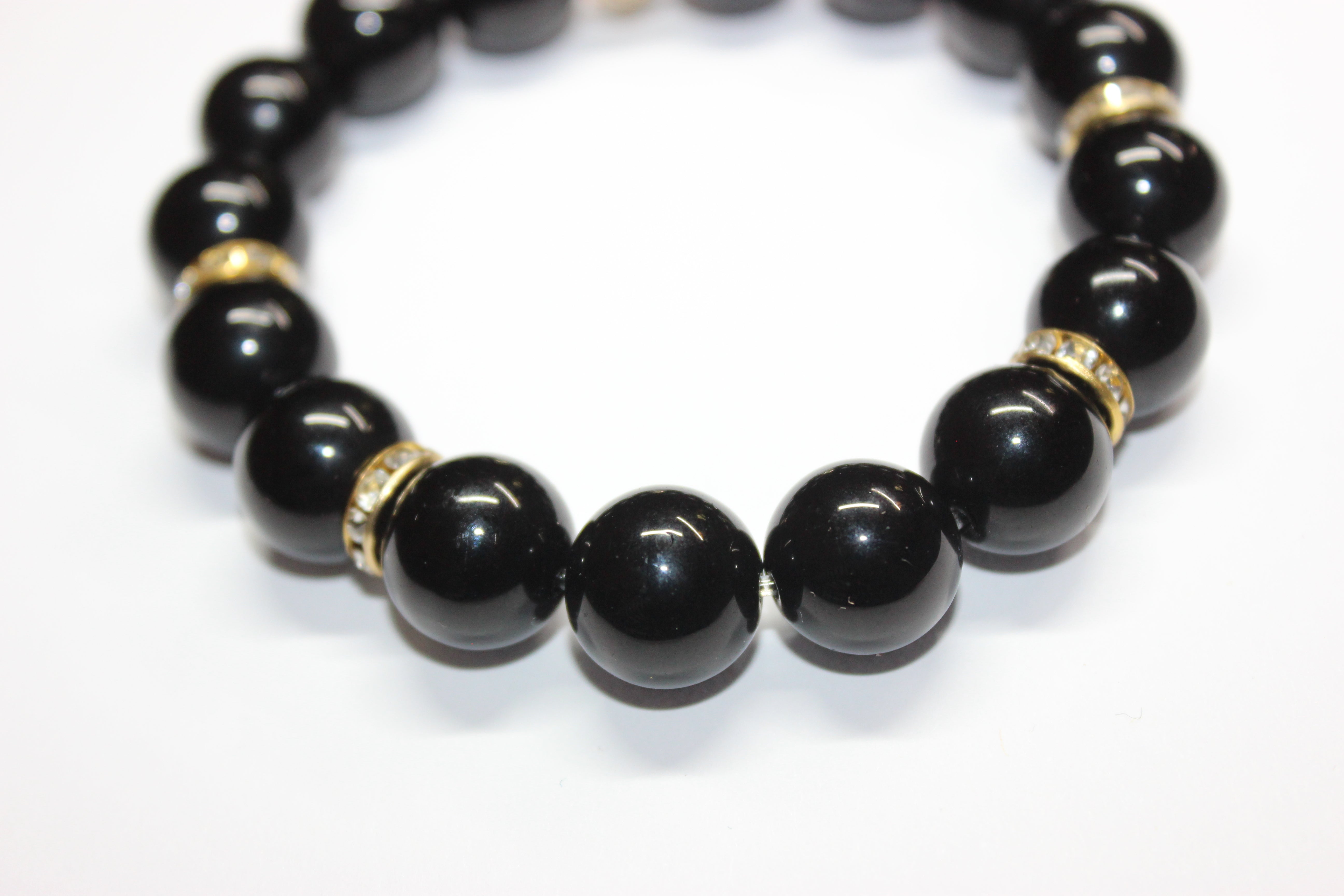 Black & Gold Beaded Bracelet