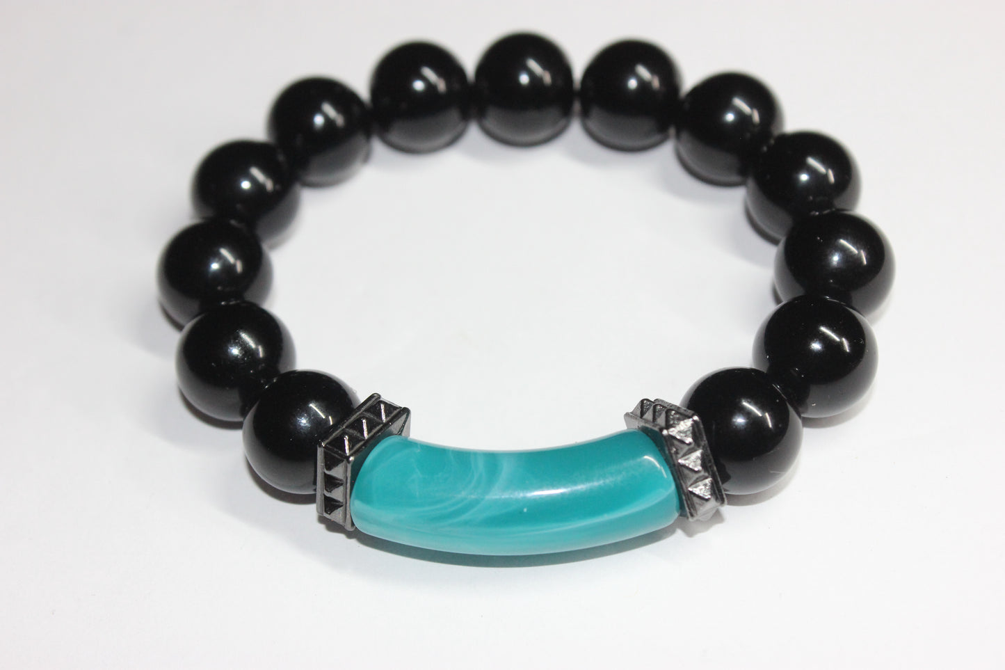 Black & Turquoise Beaded Bracelet