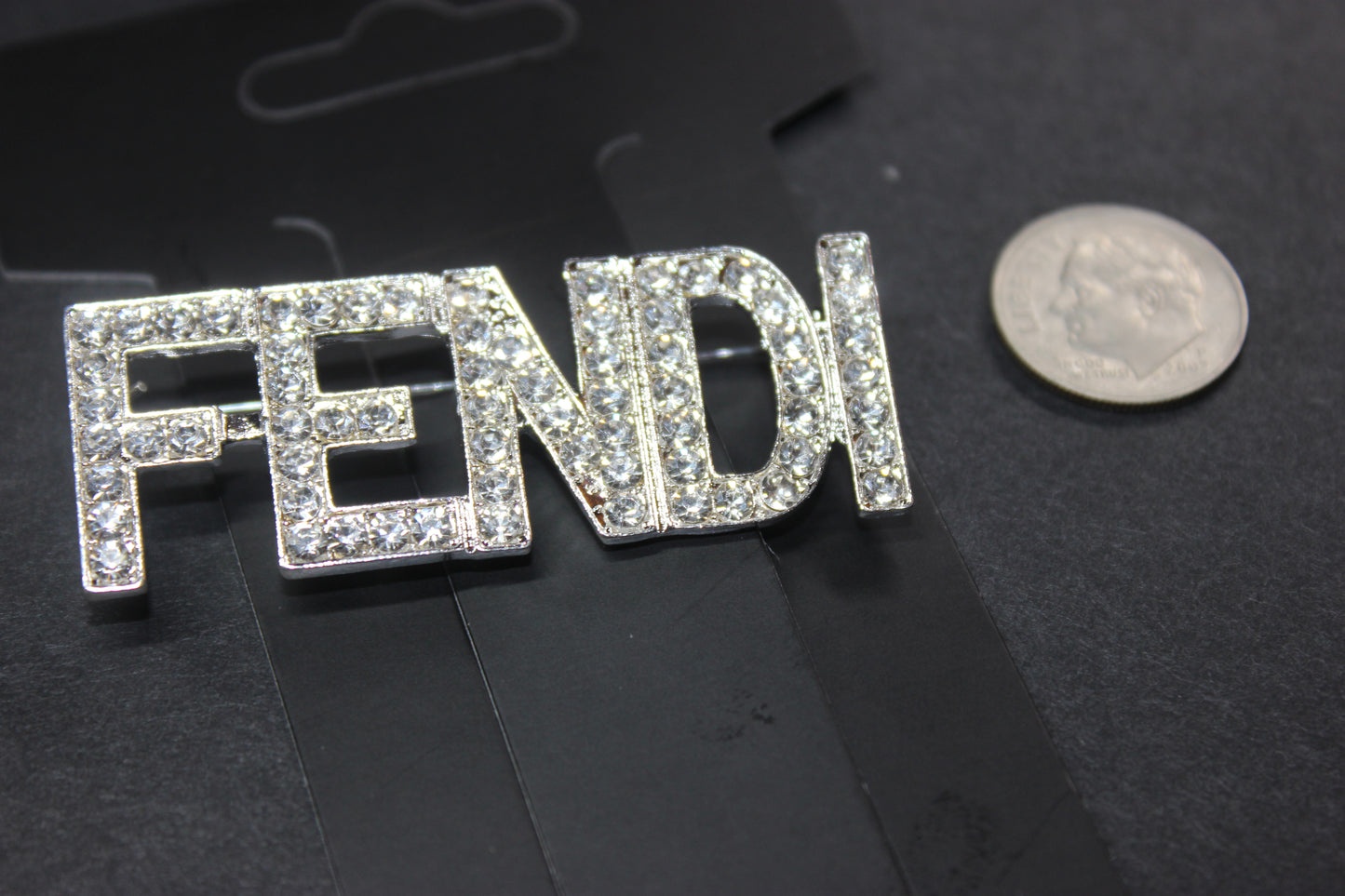 Silver Rhinestone Brooch Pin