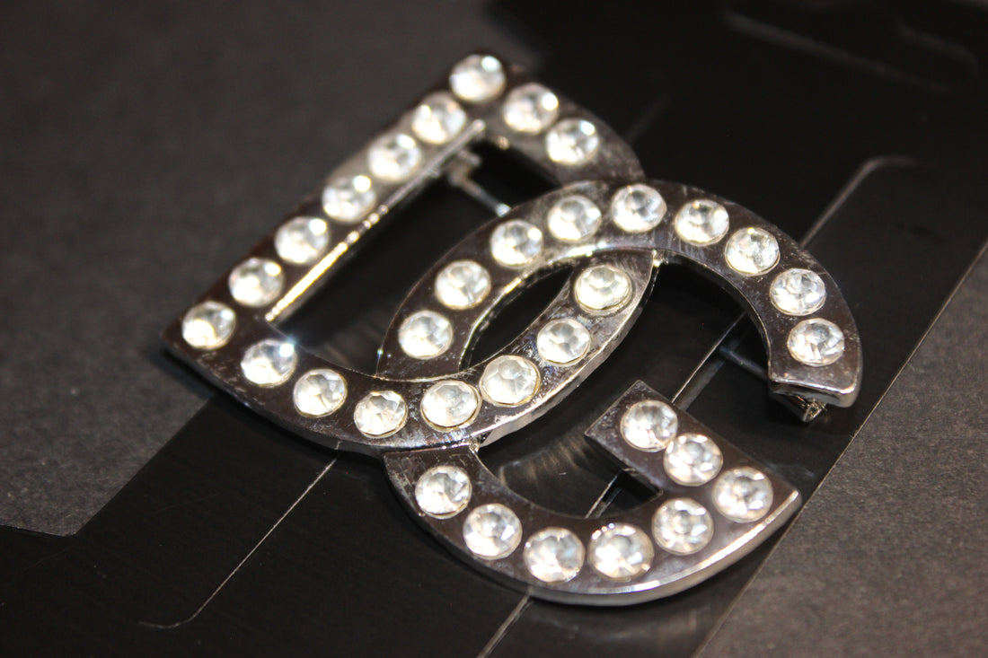 Silver & Rhinestone Brooch Pin