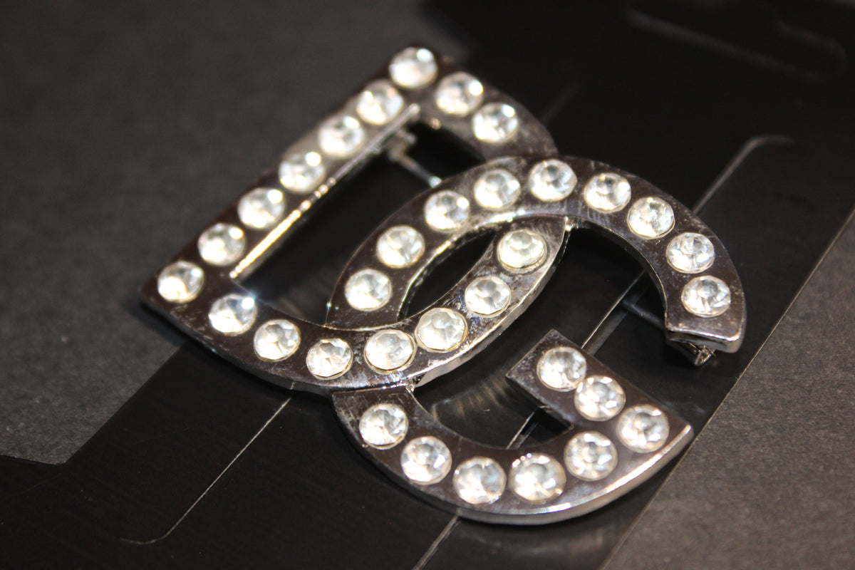 Silver & Rhinestone Brooch Pin