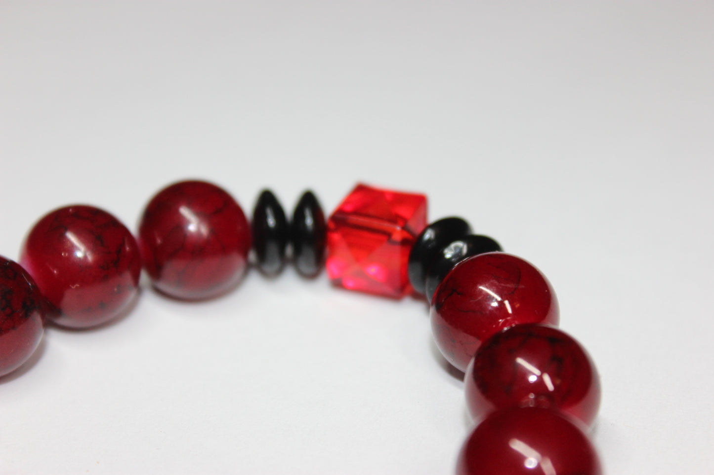 Red & Black Beaded Bracelet