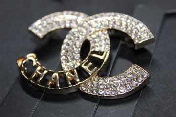 Gold & Rhinestone Brooch Pin